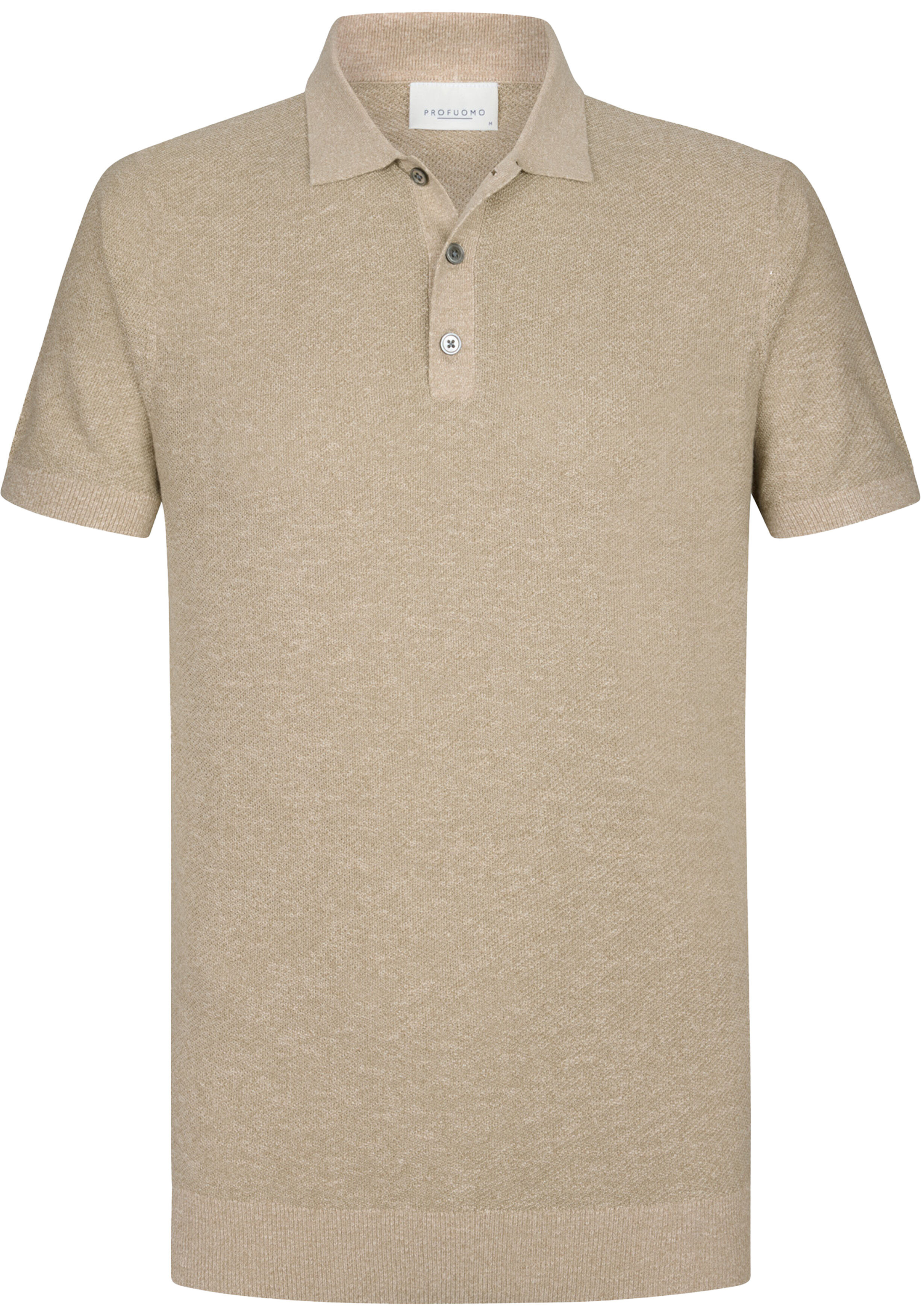 Profuomo slim fit heren polo, beige