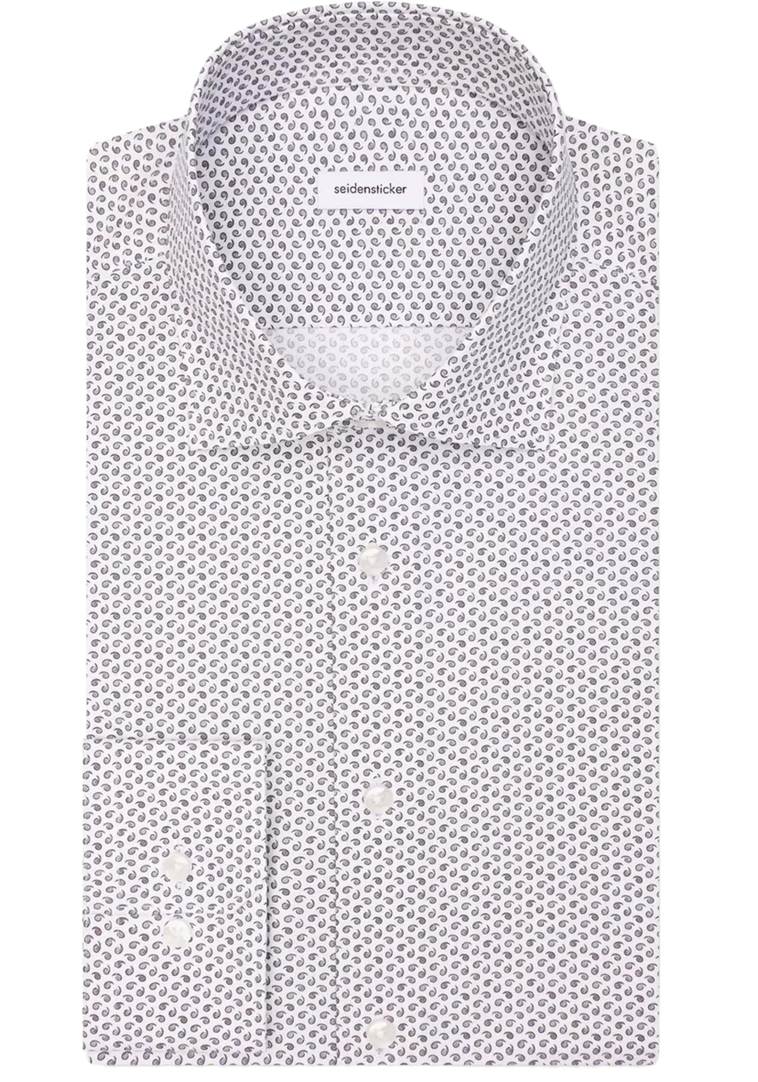 Seidensticker x-slim fit overhemd, popeline, grijs dessin