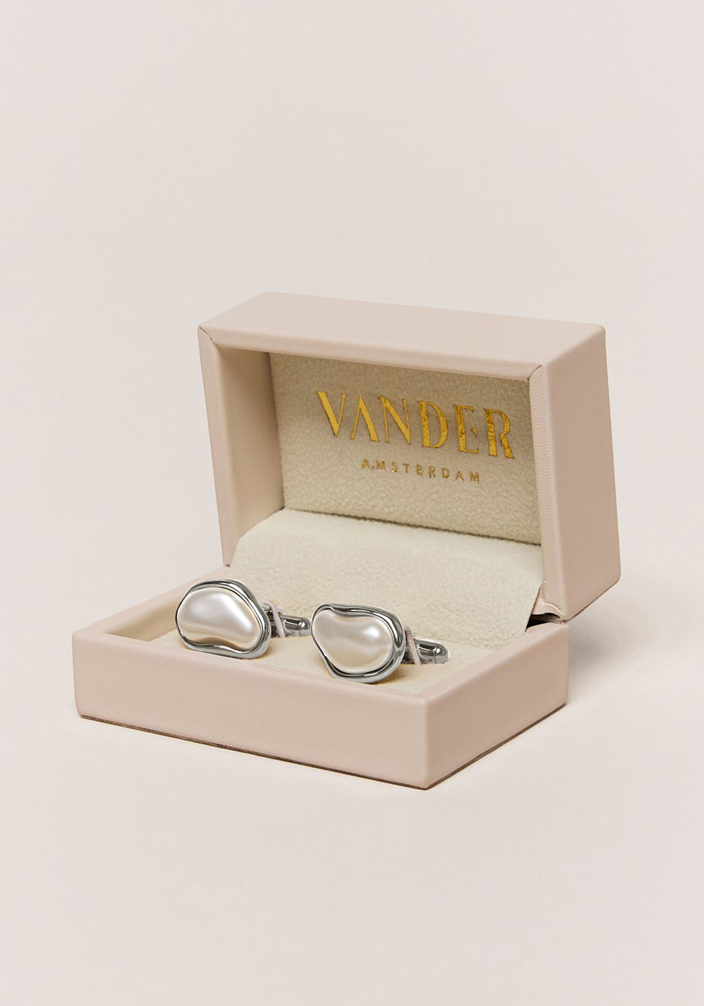 Vander Amsterdam manchetknoop Alexia, RVS, zilver