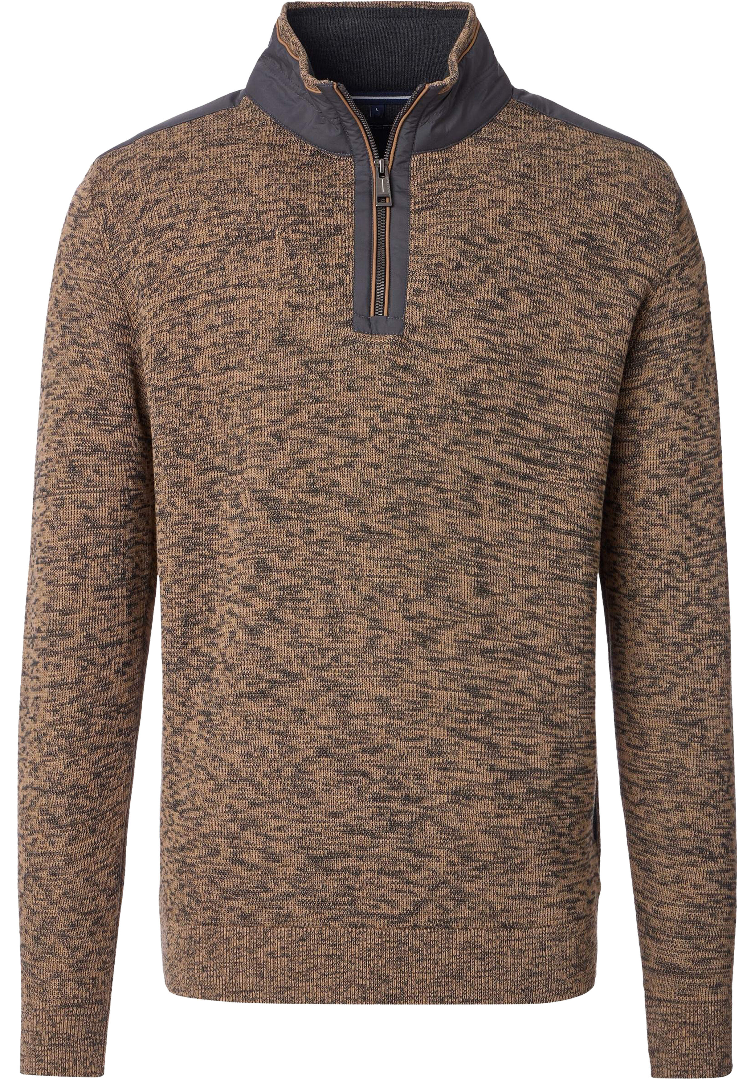 CASA MODA comfort fit schipperstrui, bruin, zwart