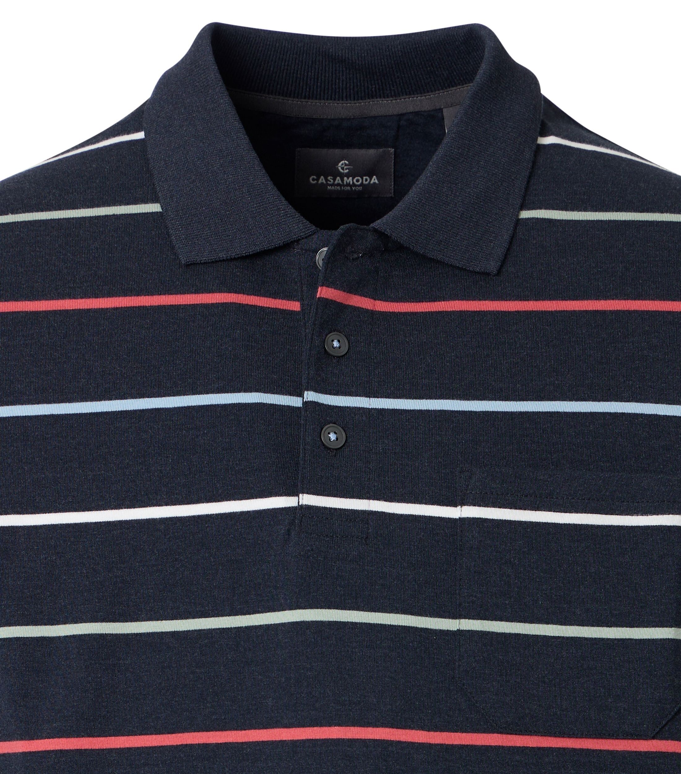 CASA MODA comfort fit heren polo, blauw dessin