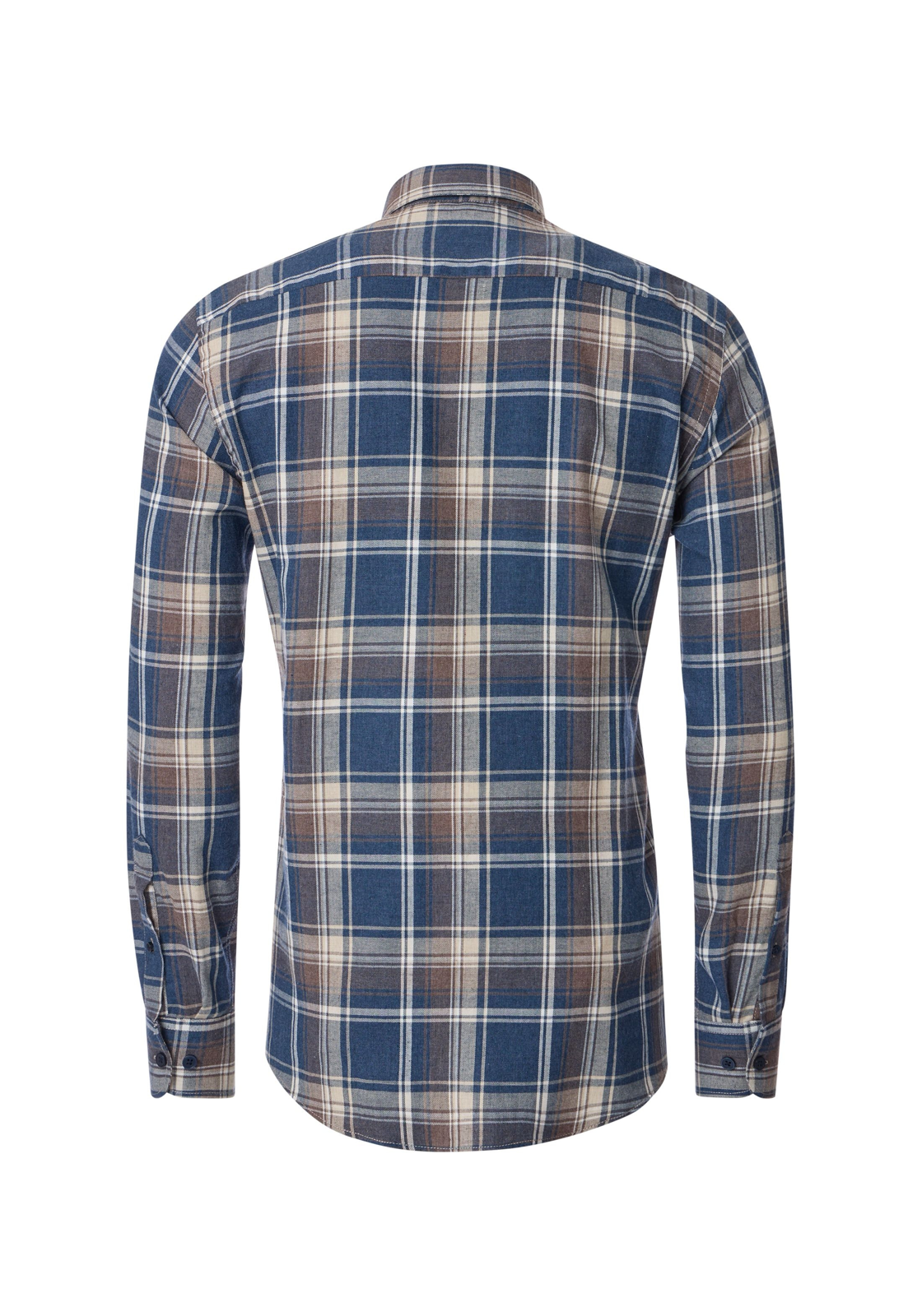 CASA MODA Sport casual fit overhemd, flanel, blauw geruit - 444308300-100 CASA MODA Sport casual fit overhemd, flanel, blauw geruit - 444308300-100