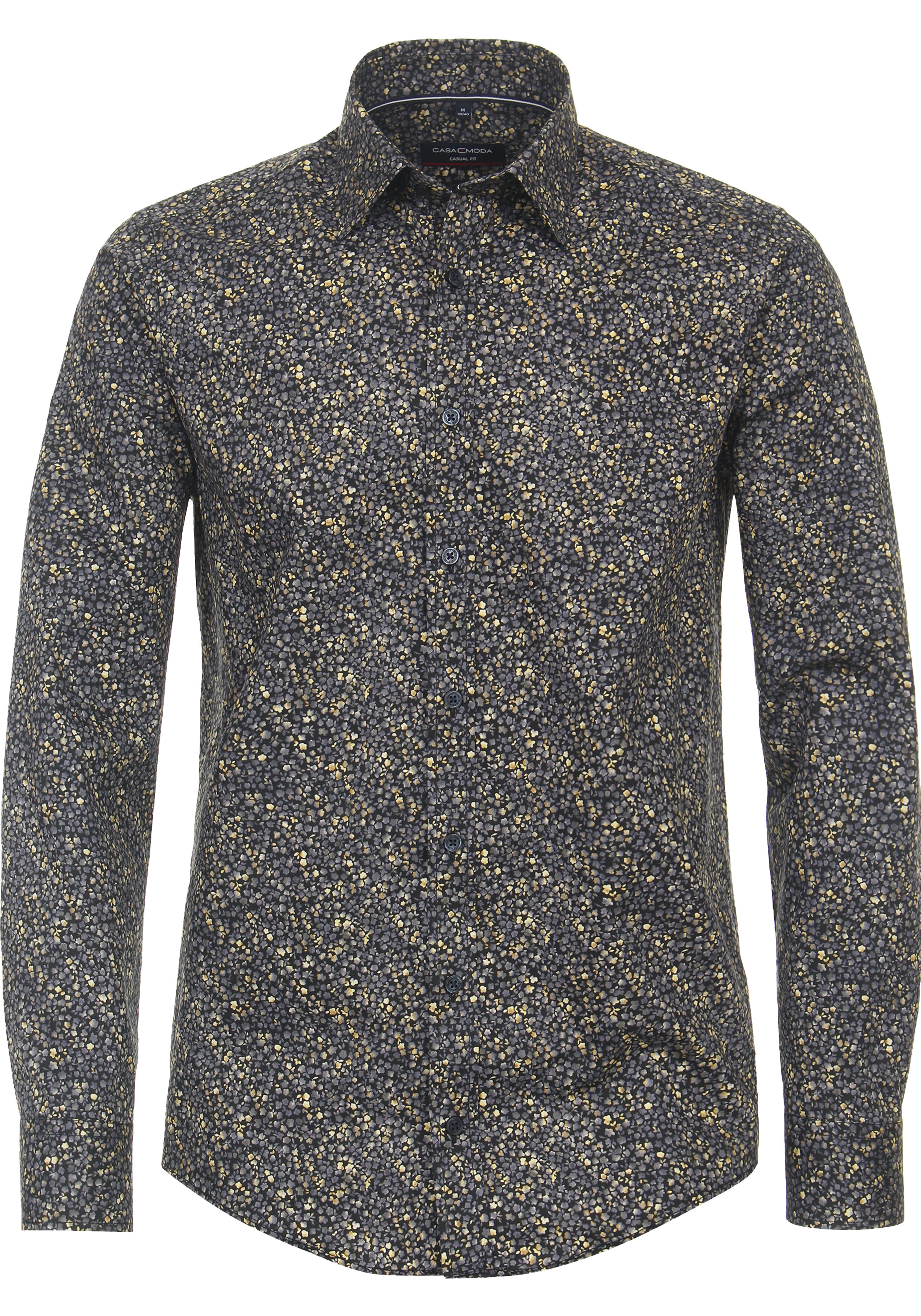 CASA MODA Sport casual fit overhemd, popeline, groen dessin
