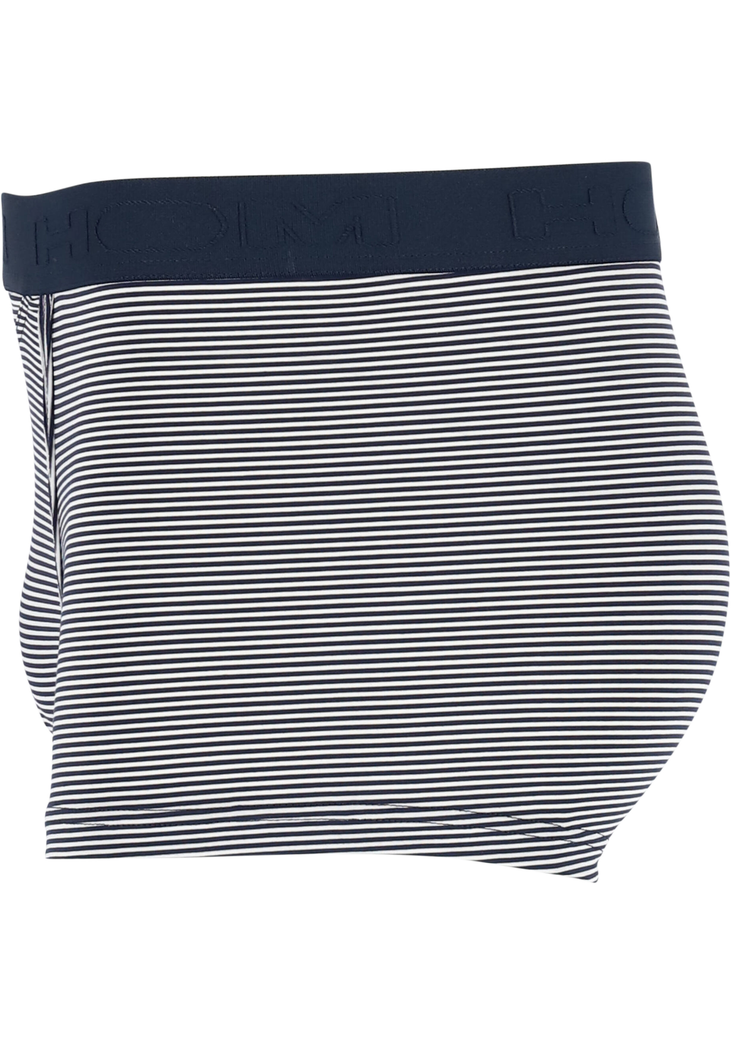 HOM Simon boxer briefs HO1 (1-pack), heren boxer met horizontale gulp, donkerblauw gestreept