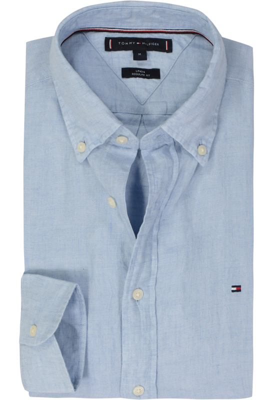 Tommy Hilfiger Pigment Dyed Regular Fit Shirt, popeline, lichtblauw Tommy Hilfiger Pigment Dyed Regular Fit Shirt, popeline, lichtblauw