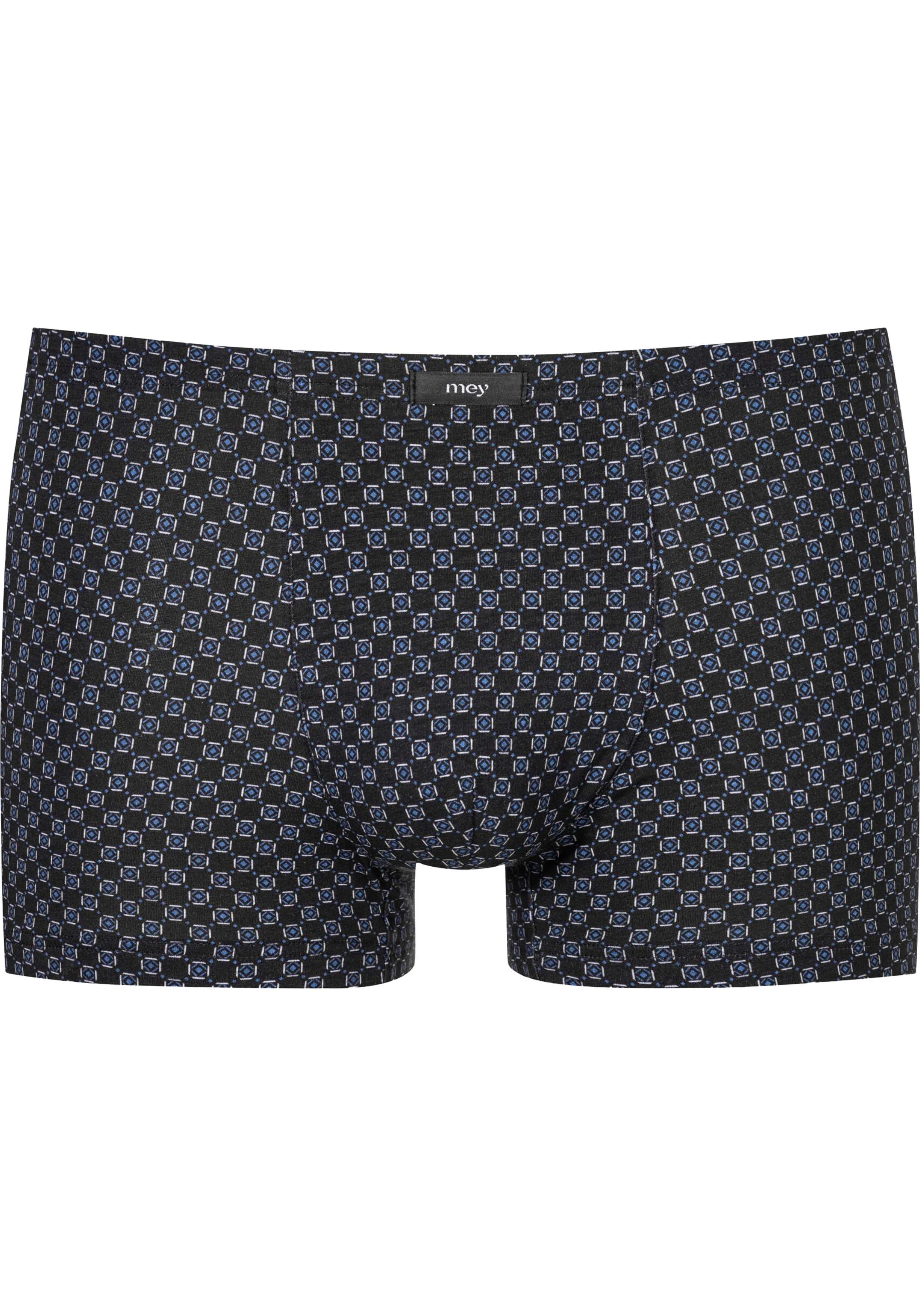 Mey heren shorty White Squares, boxers kort, donker warmgrijs