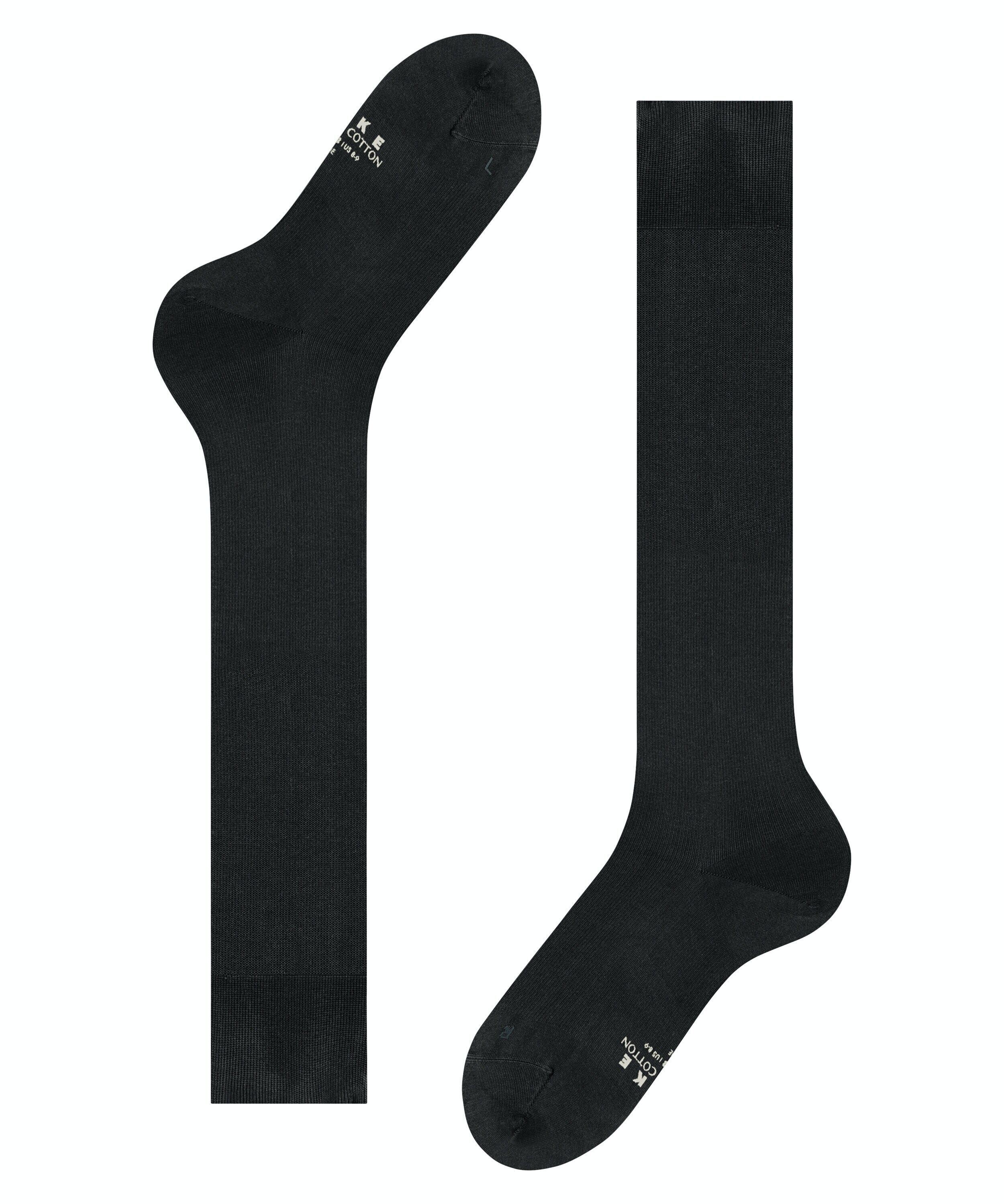 FALKE Energizing Cotton heren kniekousen, zwart (black)