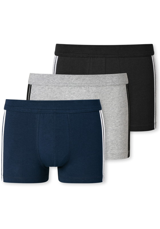 SCHIESSER 95/5 Stretch shorts (3-pack), zwart, blauw en grijs SCHIESSER 95/5 Stretch shorts (3-pack), zwart, blauw en grijs