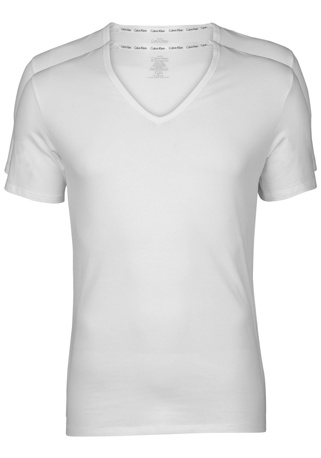 Calvin_Klein-ondergoed-NB1089A-100 Calvin Klein Modern Cotton T-shirts (2-pack), stretch V-hals, wit