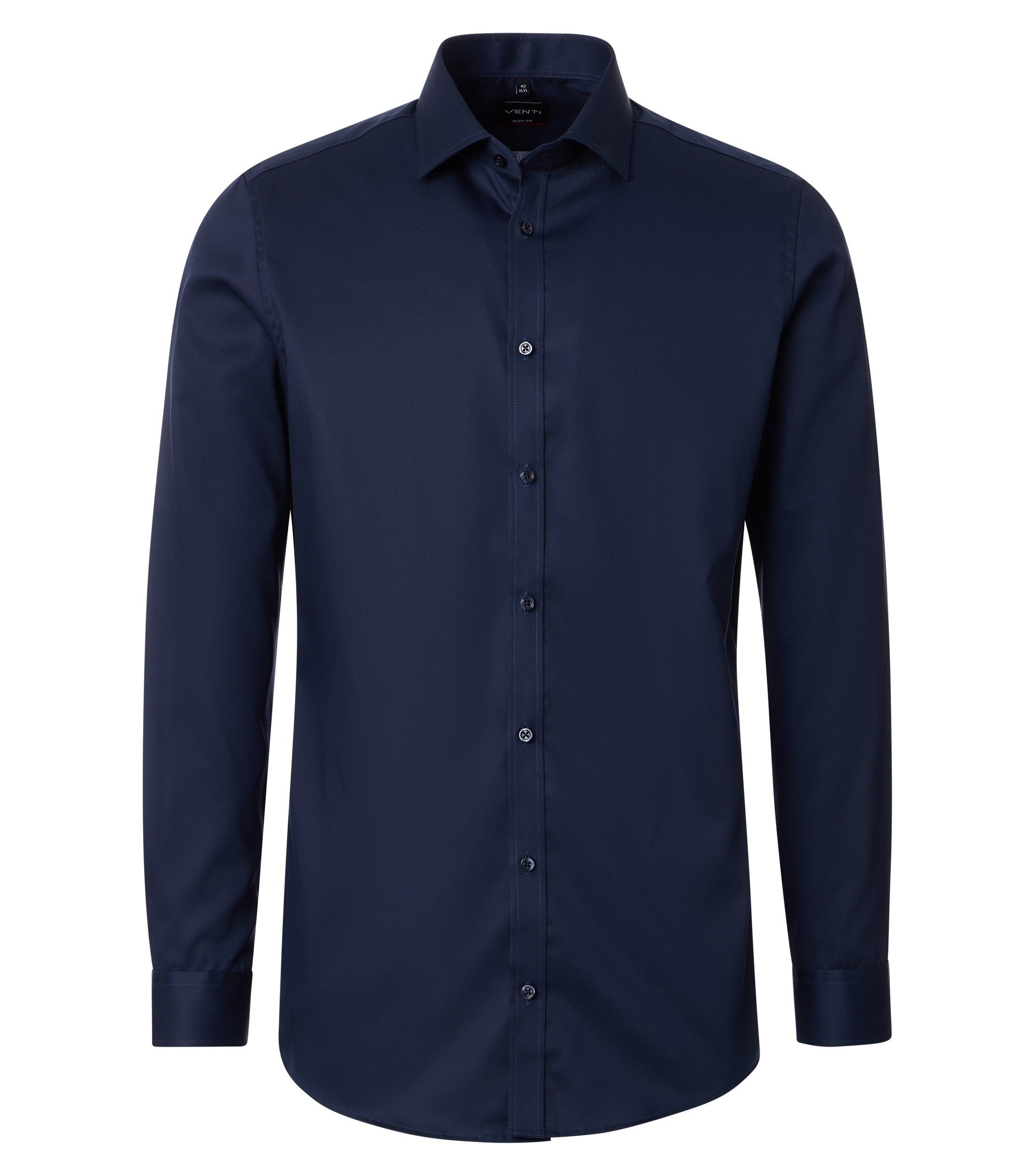 VENTI body fit overhemd, twill, donkerblauw