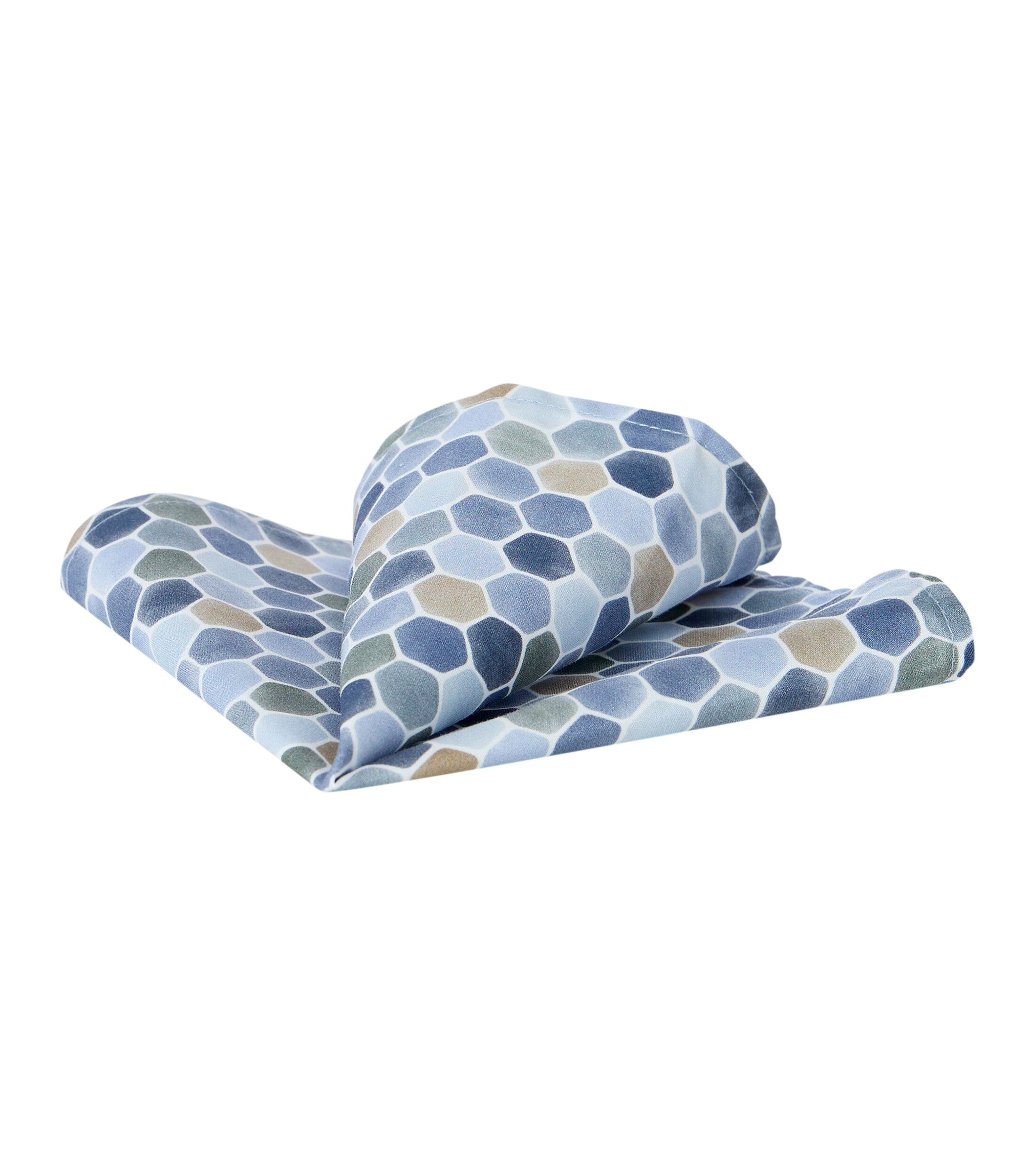 VENTI pochet, blauw, lichtblauw, donkerblauw, beige, groen, wit dessin