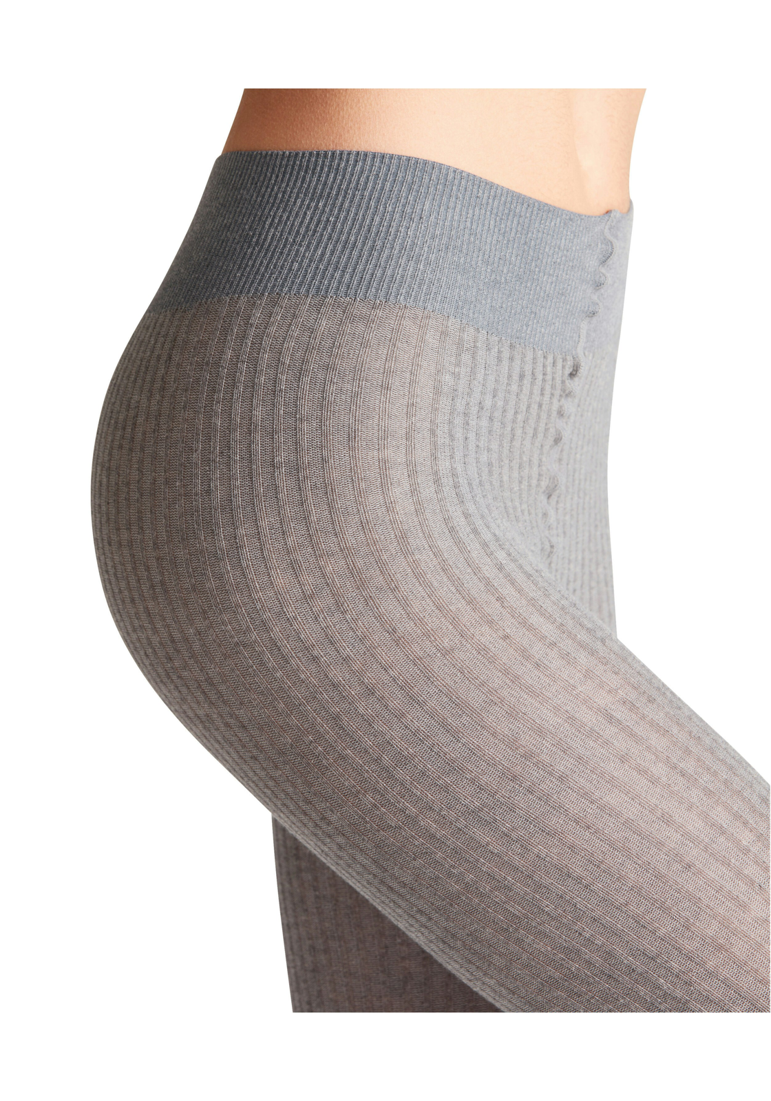 FALKE Family Rib TI dames panty, light greymelange FALKE Family Rib TI dames panty, light greymelange