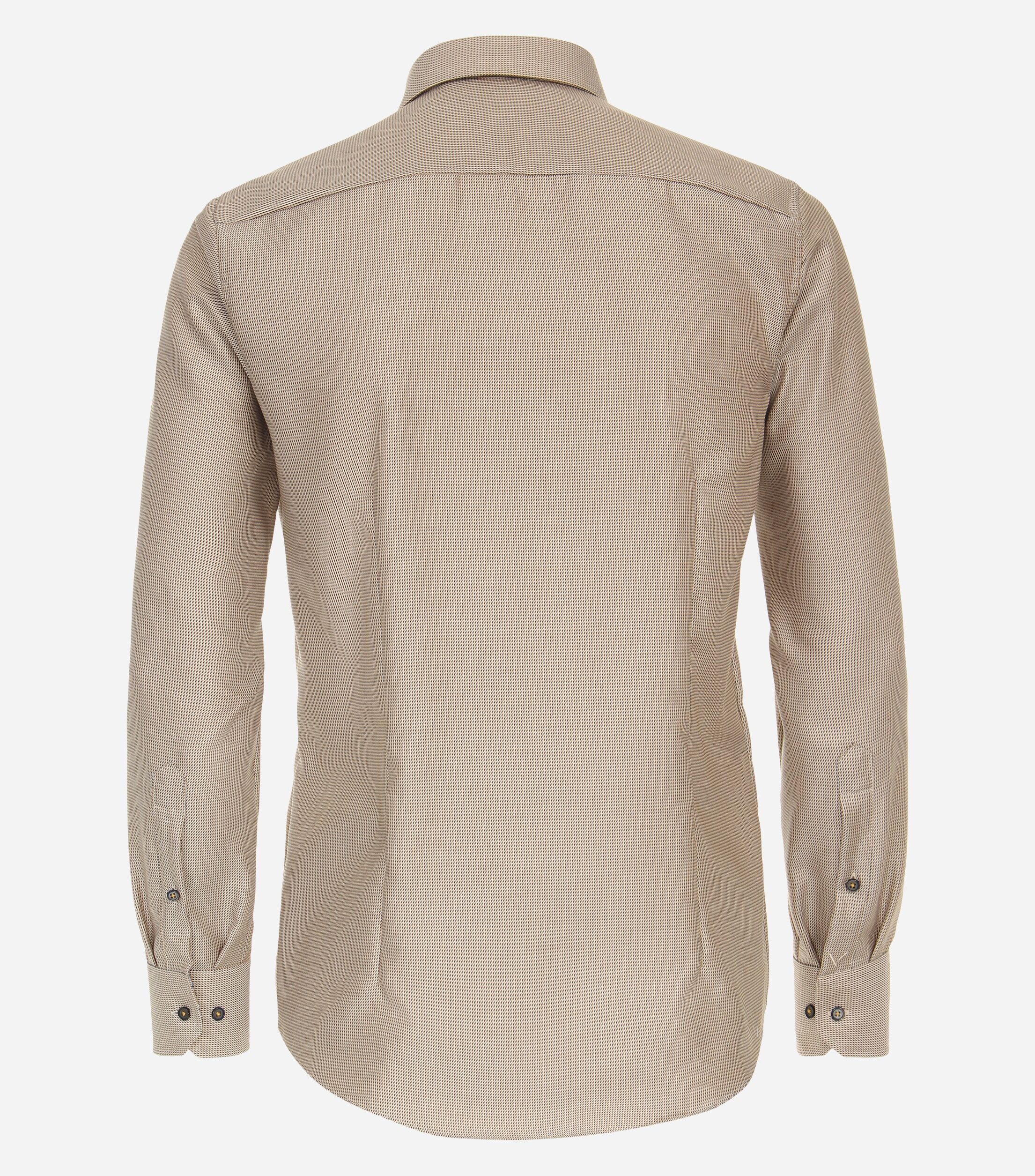 VENTI modern fit overhemd, mouwlengte 72 cm, dobby, geel