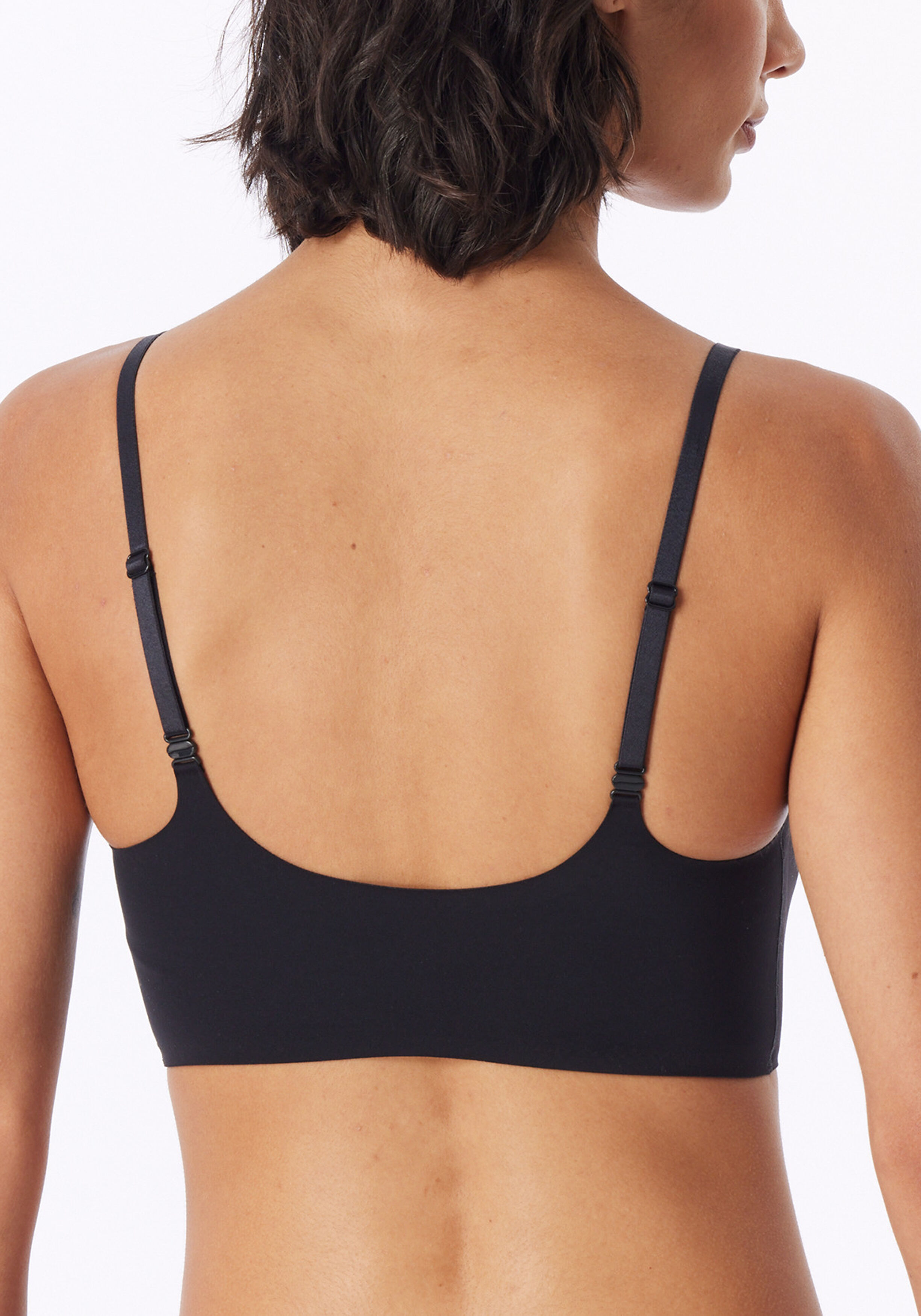 SCHIESSER Invisible Soft bralette (1-pack), dames bustier microvezel uitneembare pads zwart