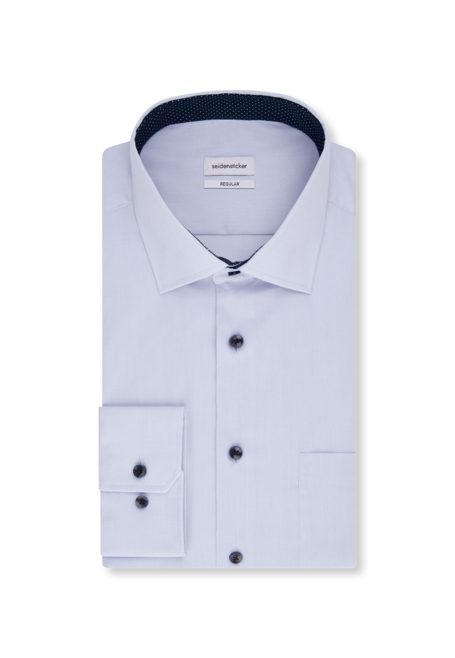 Seidensticker regular fit overhemd, popeline, blauw