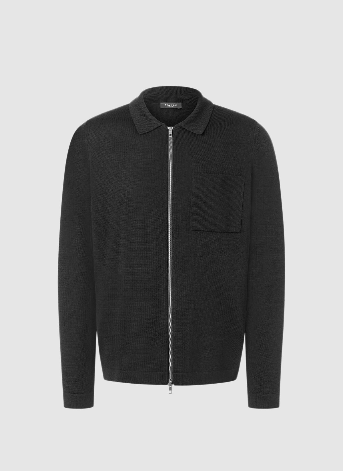 MAERZ Regular Fit heren vest met rits wol, antraciet grijs