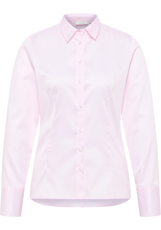 ETERNA dames blouse modern classic, stretch satijnbinding, roze ETERNA dames blouse modern classic, stretch satijnbinding, roze