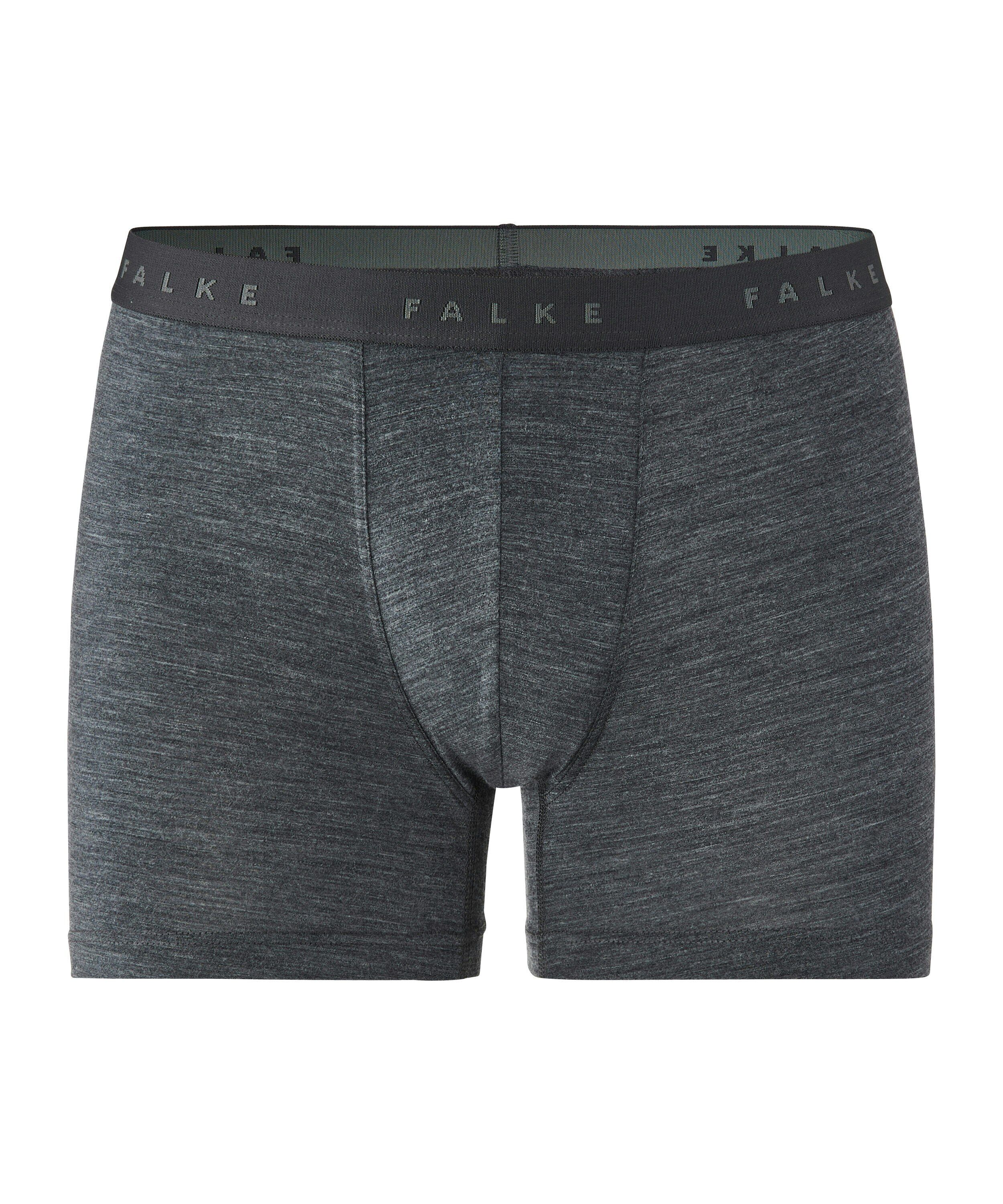 FALKE heren boxer Daily Climawool, boxers normale lengte, donkergrijs (dark grey -heather)
