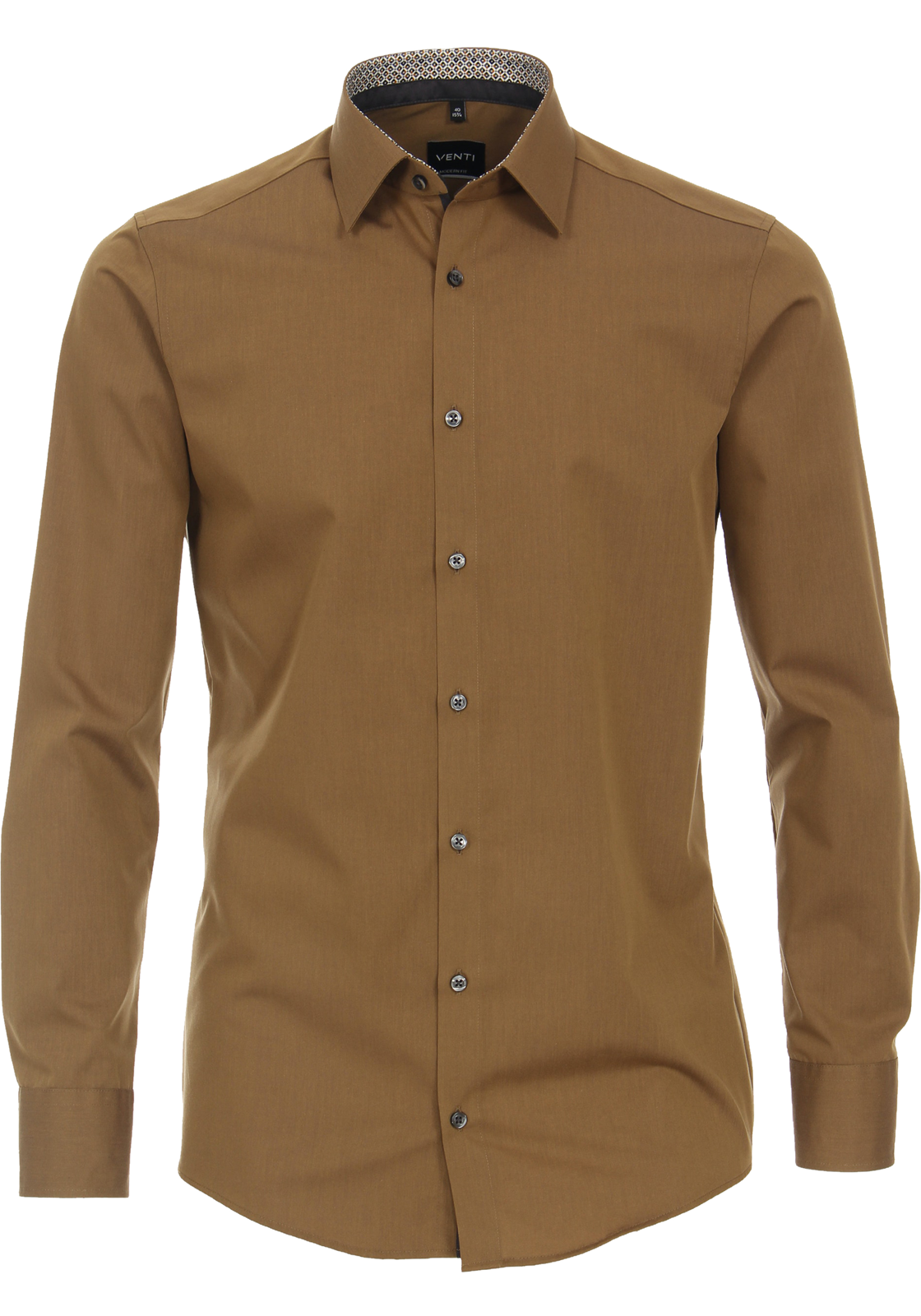 1-4064813443801-venti-overhemd_HR VENTI modern fit overhemd, popeline, okergeel