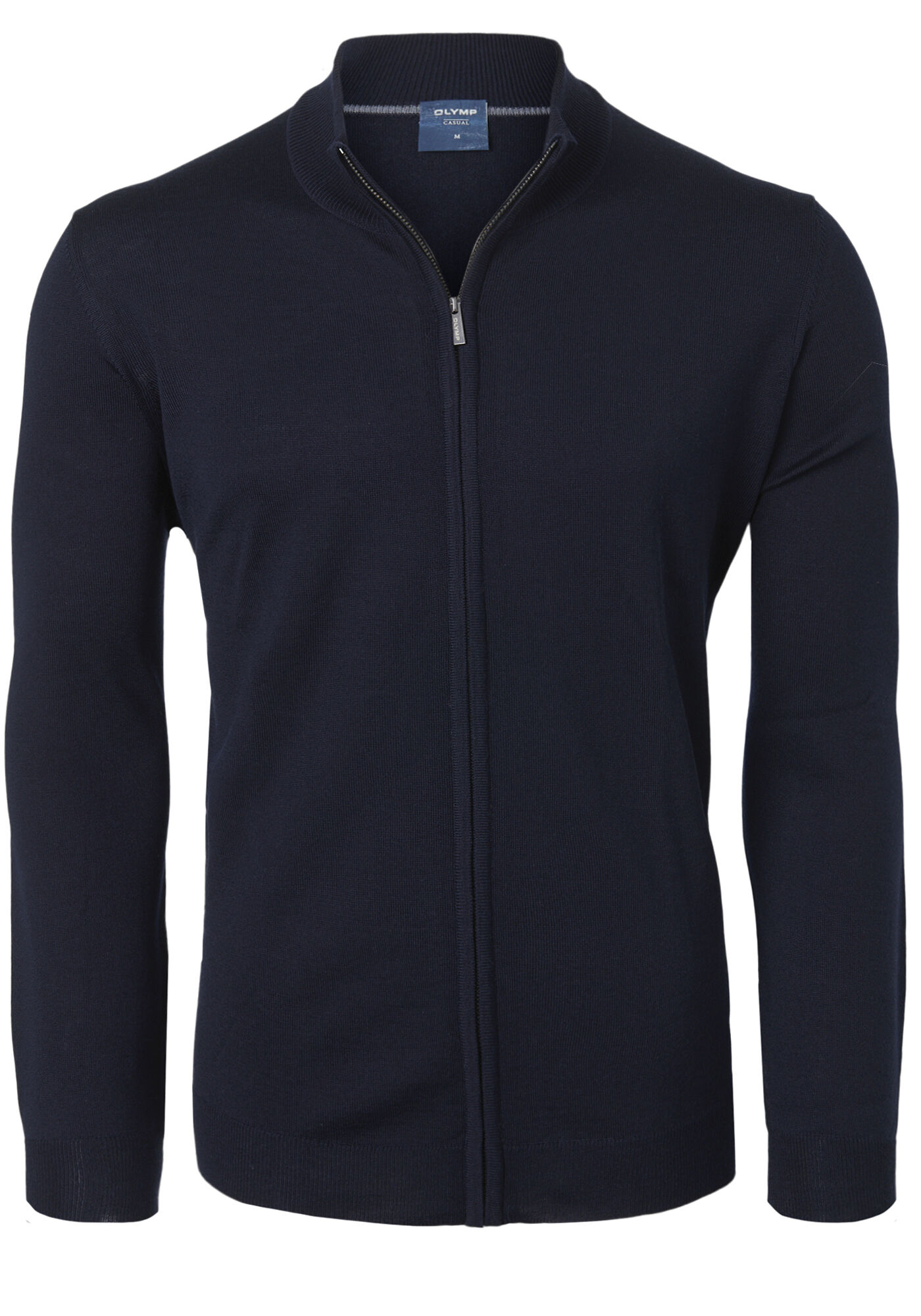 OLYMP modern fit vest wol, marine blauw met rits