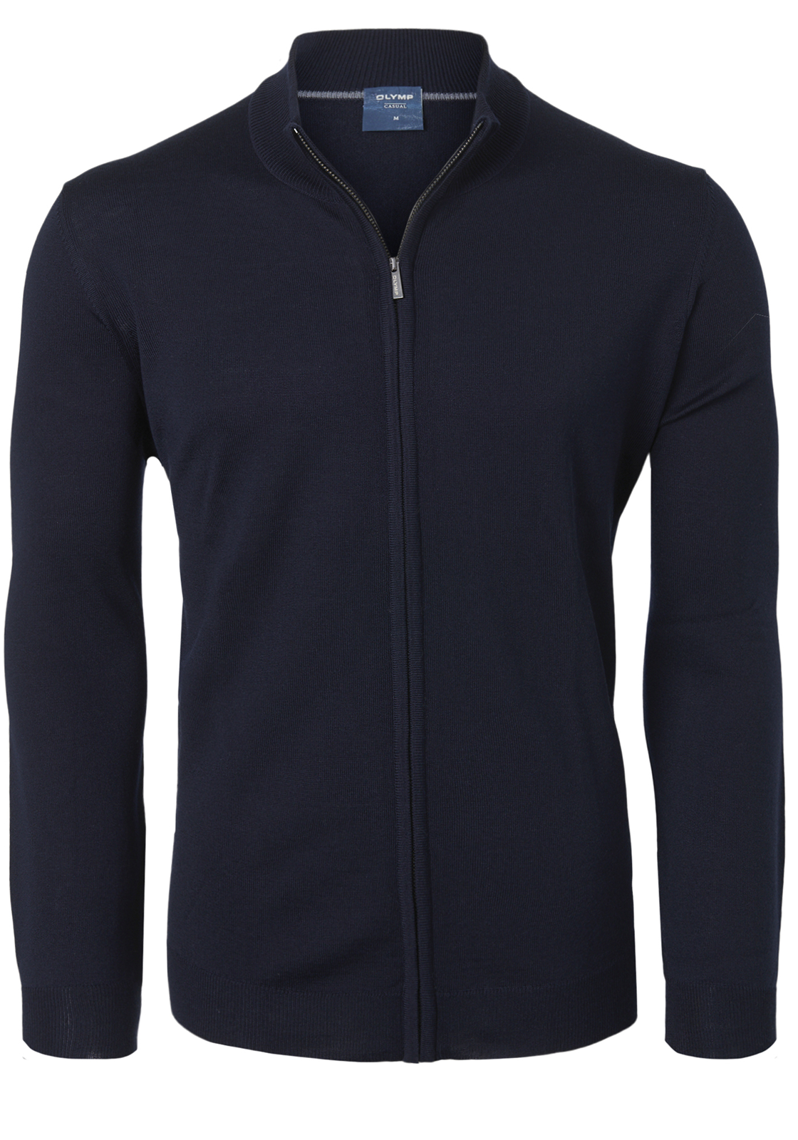 1-4049445793425_olymp_trui_HR OLYMP modern fit vest wol, marine blauw met rits