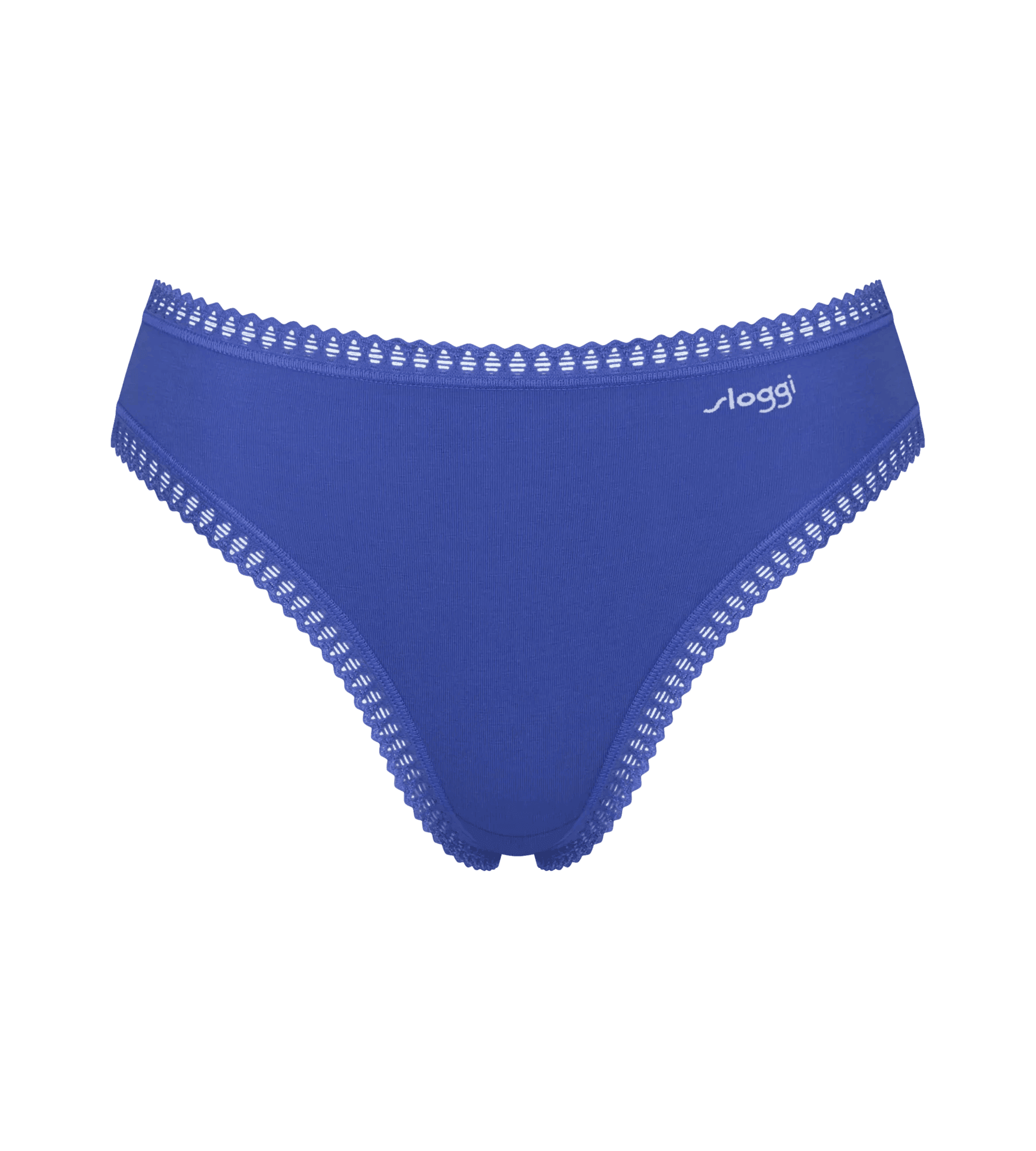 Sloggi Women GO Crush High leg (3-pack), dames slip, lichtblauw, kobaltblauw en blauw, wit en geel gestreept