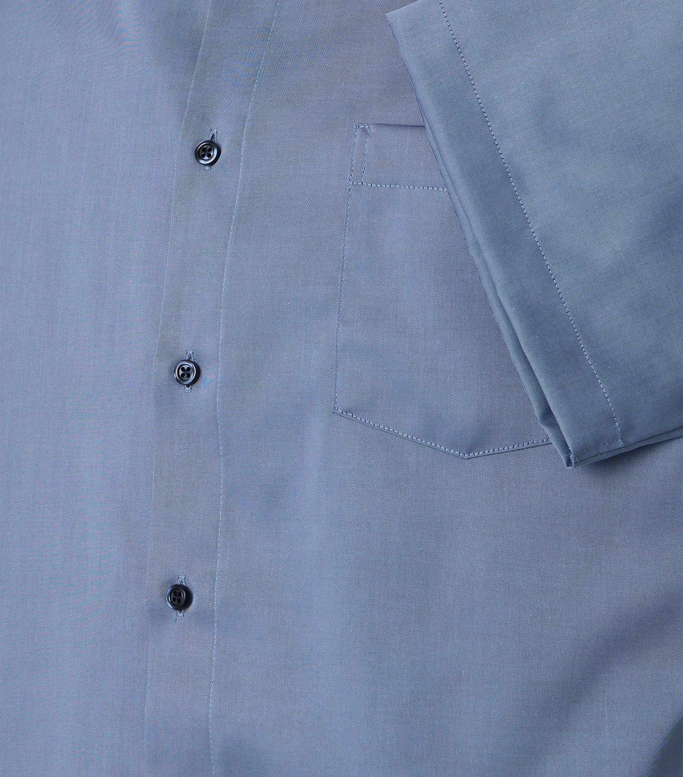 VENTI modern fit overhemd, korte mouw, twill, blauw