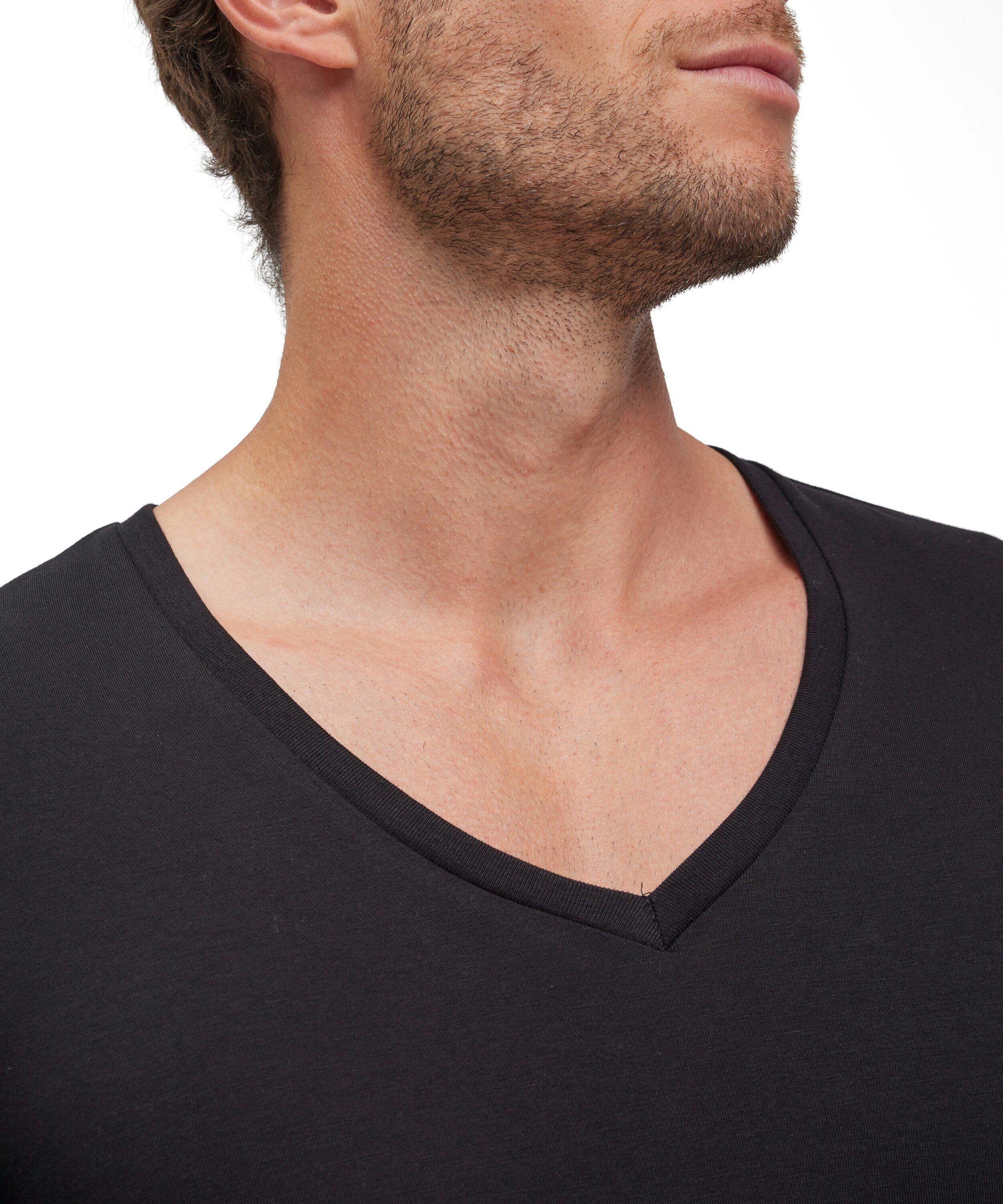 FALKE 2-pack heren T-shirt Daily Comfort, korte mouw, zwart (black)
