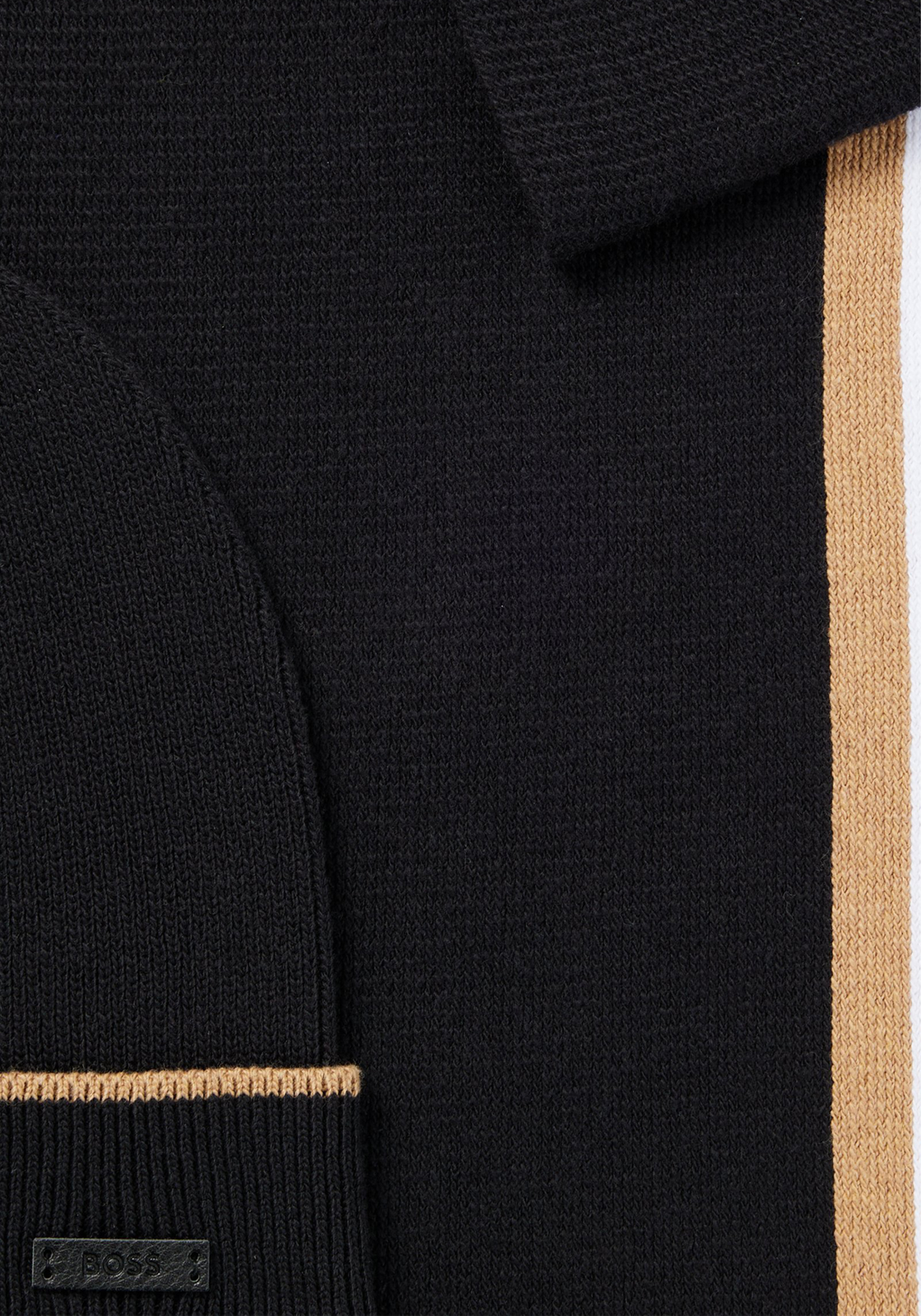 2-4063538780178-hugo_boss-n23_HR HUGO BOSS muts en sjaal katoenmengsel, heren muts met omslag en gebreide sjaal, zwart