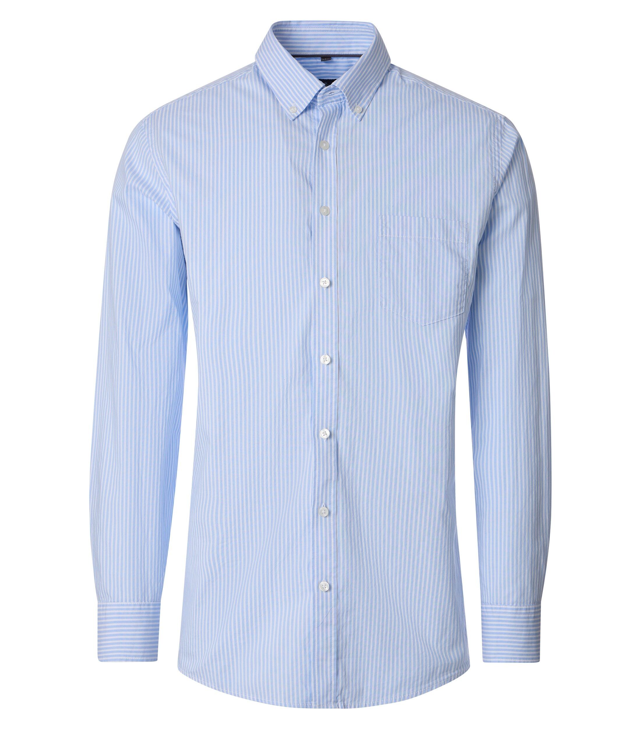 CASA MODA Sport casual fit overhemd, Oxford, lichtblauw gestreept