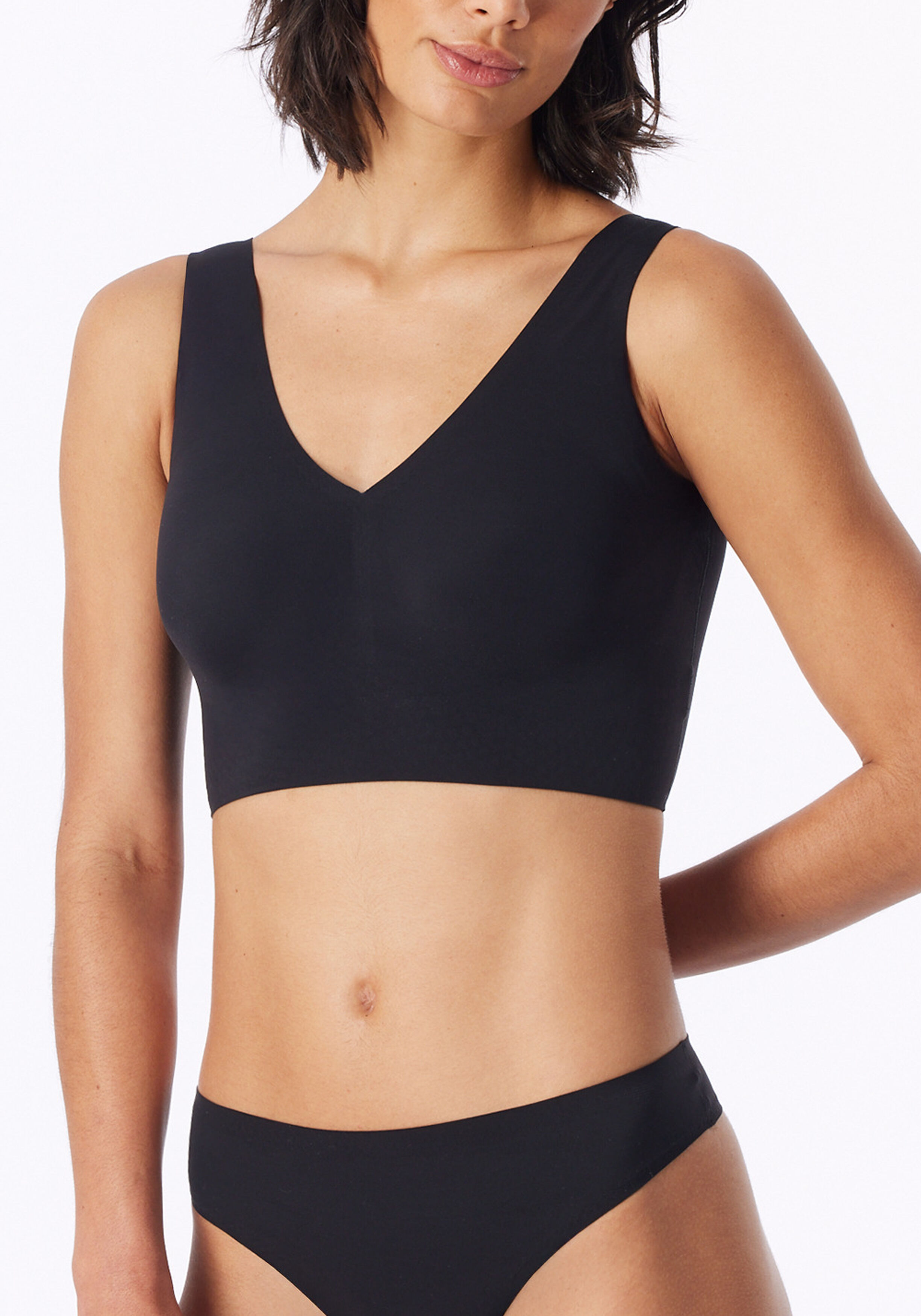 SCHIESSER Invisible Soft dames bralette, met uitneembare cups, zwart