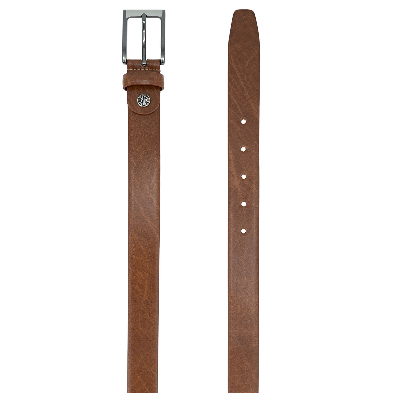 LINDENMANN leren heren riem, cognac