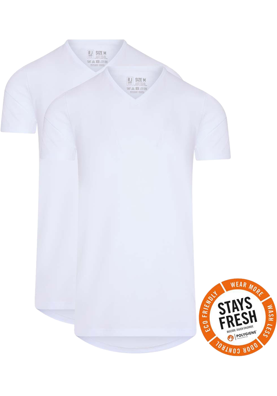 RJ Bodywear Everyday Venlo T-shirt (2-pack), heren T-shirt met V-hals, wit RJ Bodywear Everyday Venlo T-shirt (2-pack), heren T-shirt met V-hals, wit