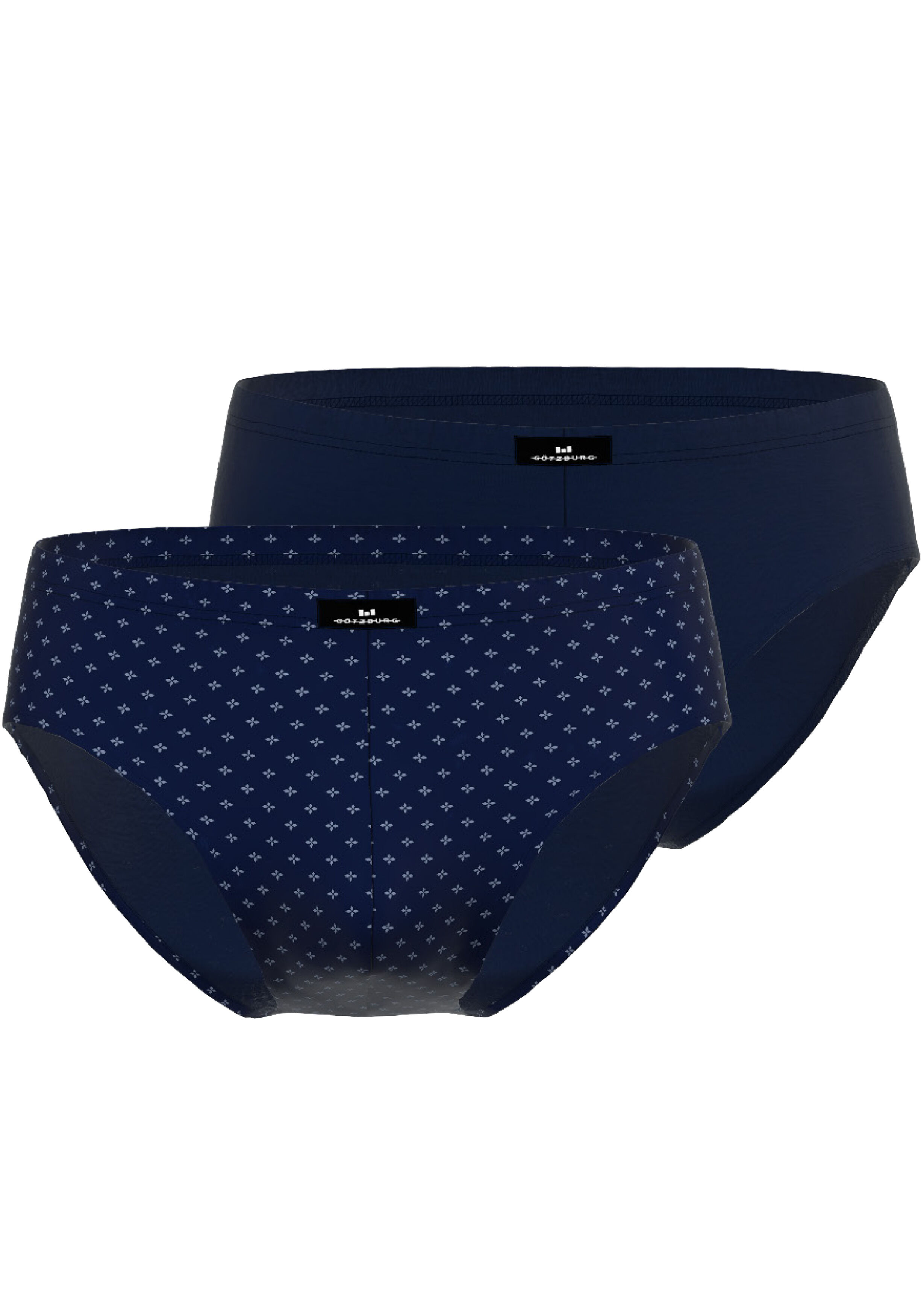 Gotzburg heren sport slip (2-pack), donkerblauw mini dessin