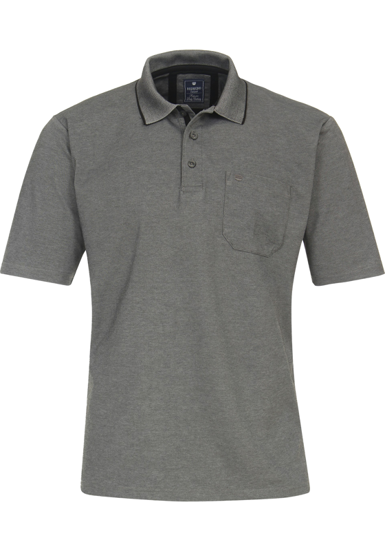 Redmond regular fit heren polo, jersey, grijs Redmond regular fit heren polo, jersey, grijs