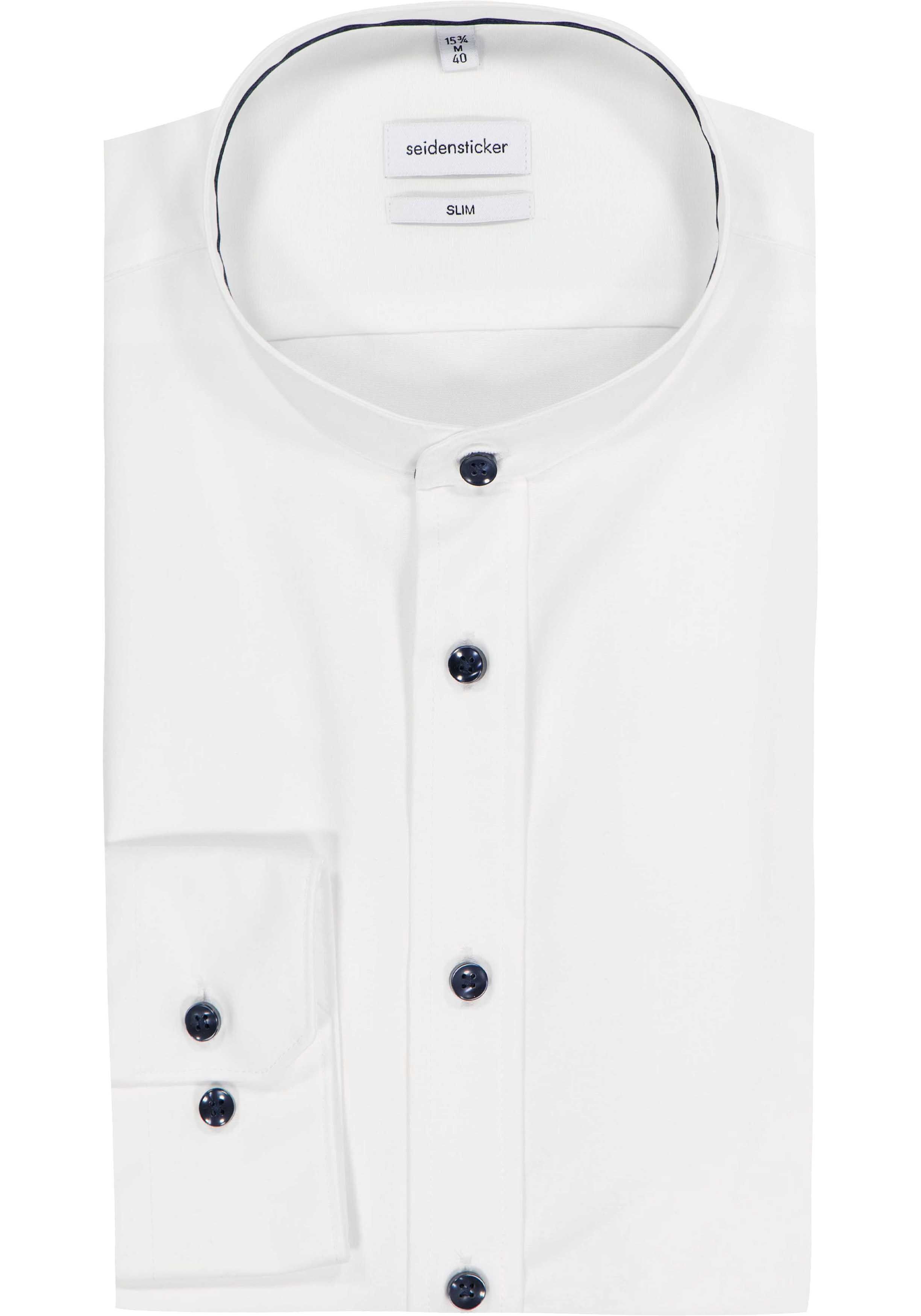 Seidensticker slim fit overhemd, popeline, wit