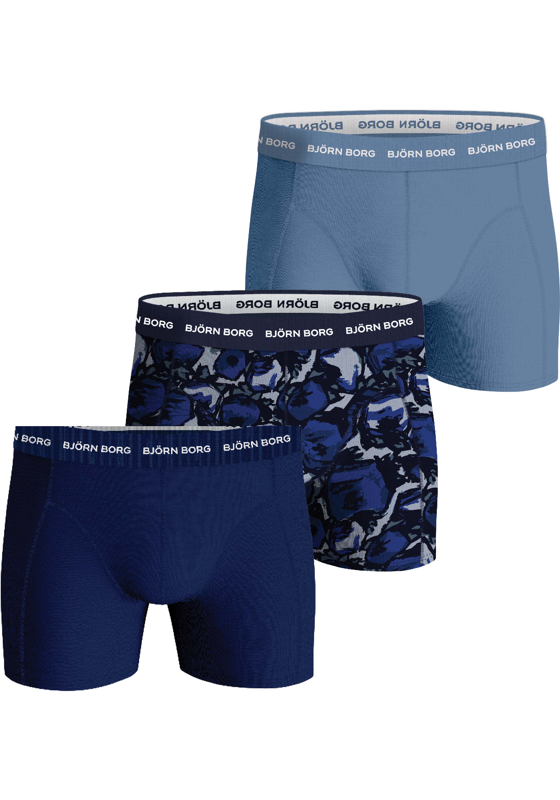 Bjorn Borg Cotton Stretch boxers, heren boxers normale lengte (3-pack), blauw, , blauw Bjorn Borg Cotton Stretch boxers, heren boxers normale lengte (3-pack), blauw, , blauw