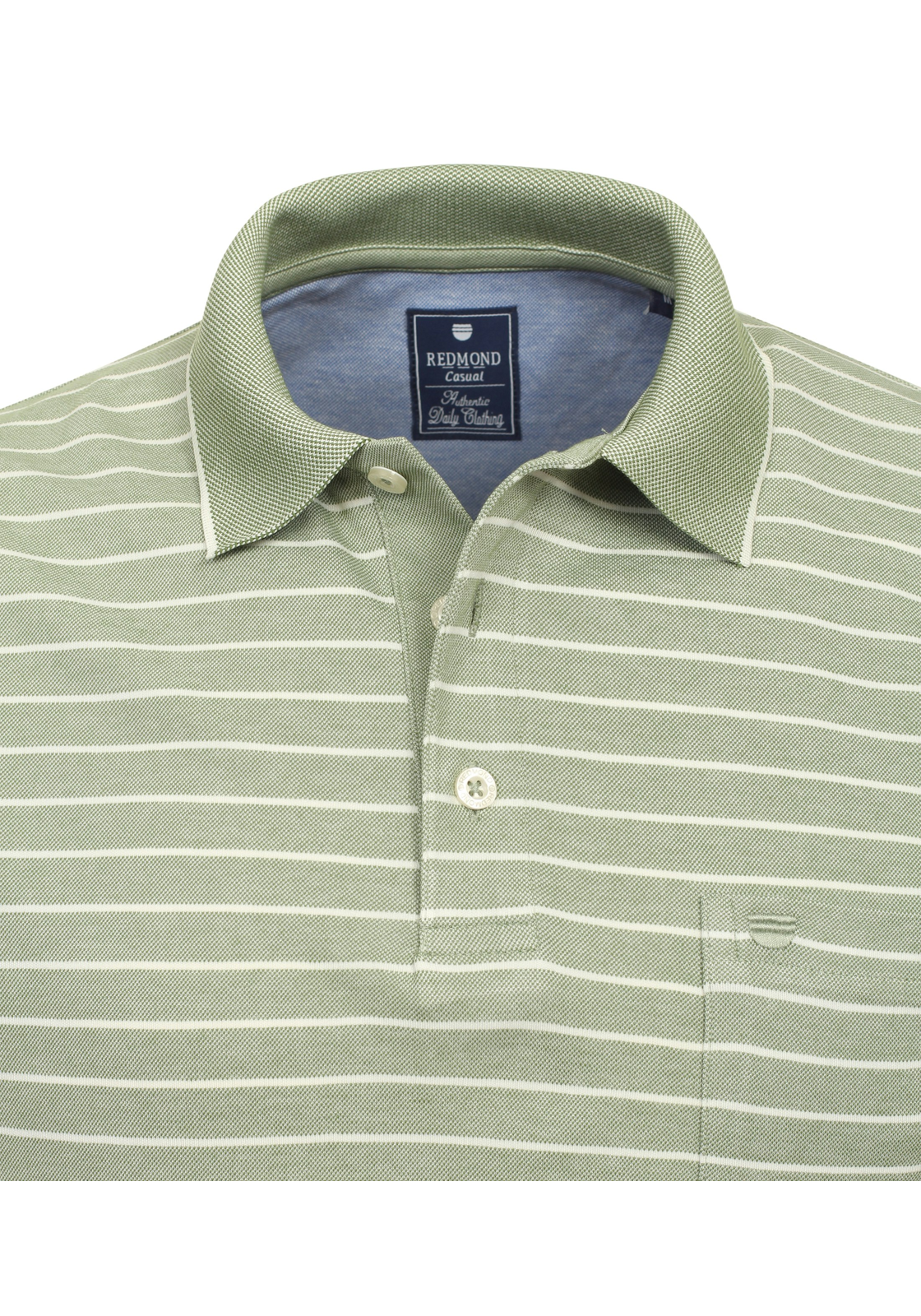 Redmond regular fit heren polo, jersey, groen gestreept - 241445900-60 Redmond regular fit heren polo, jersey, groen gestreept - 241445900-60