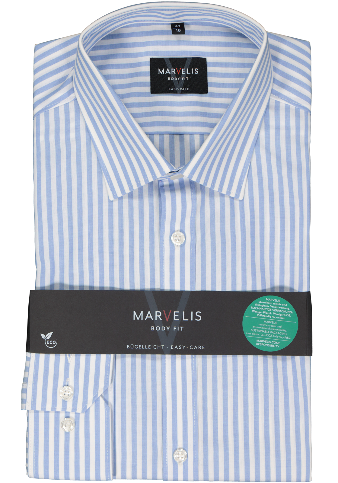 2-4062534756798_marvelis-overhemd_HR MARVELIS body fit overhemd, popeline, lichtblauw gestreept
