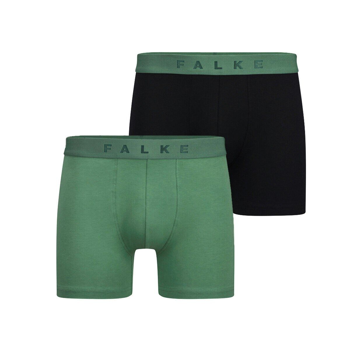 FALKE 2-pack heren boxer Daily Comfort, boxers normale lengte, groen en zwart