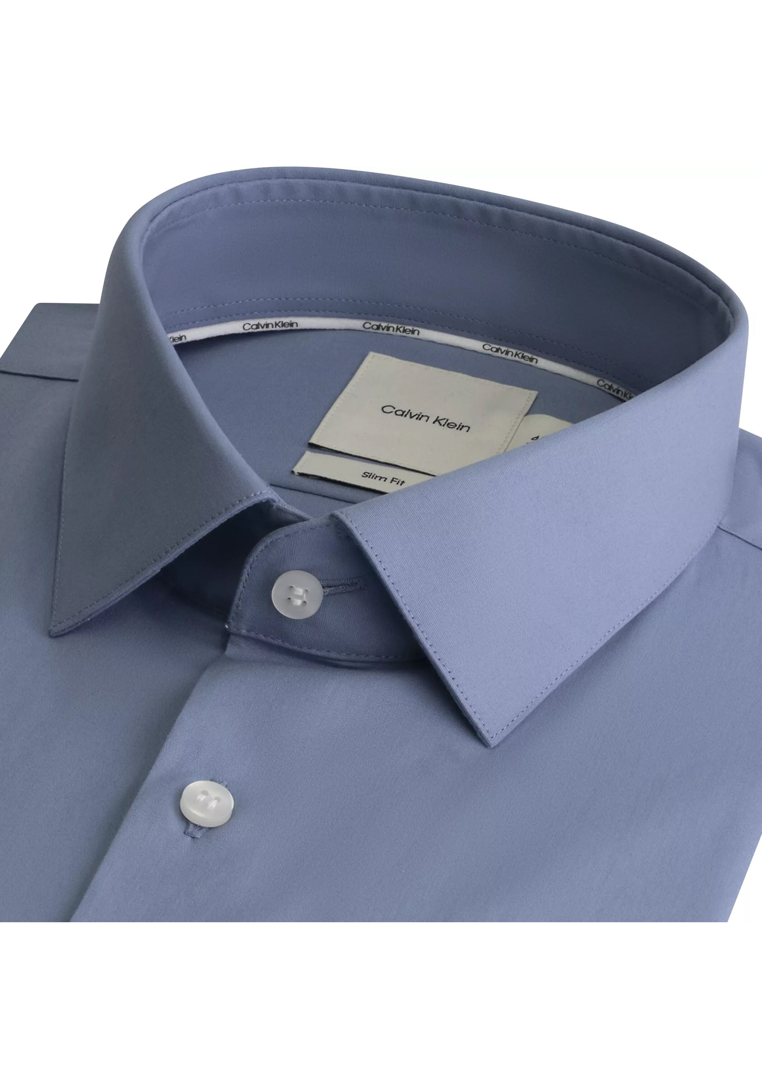 Calvin Klein slim fit overhemd, popeline, middenblauw