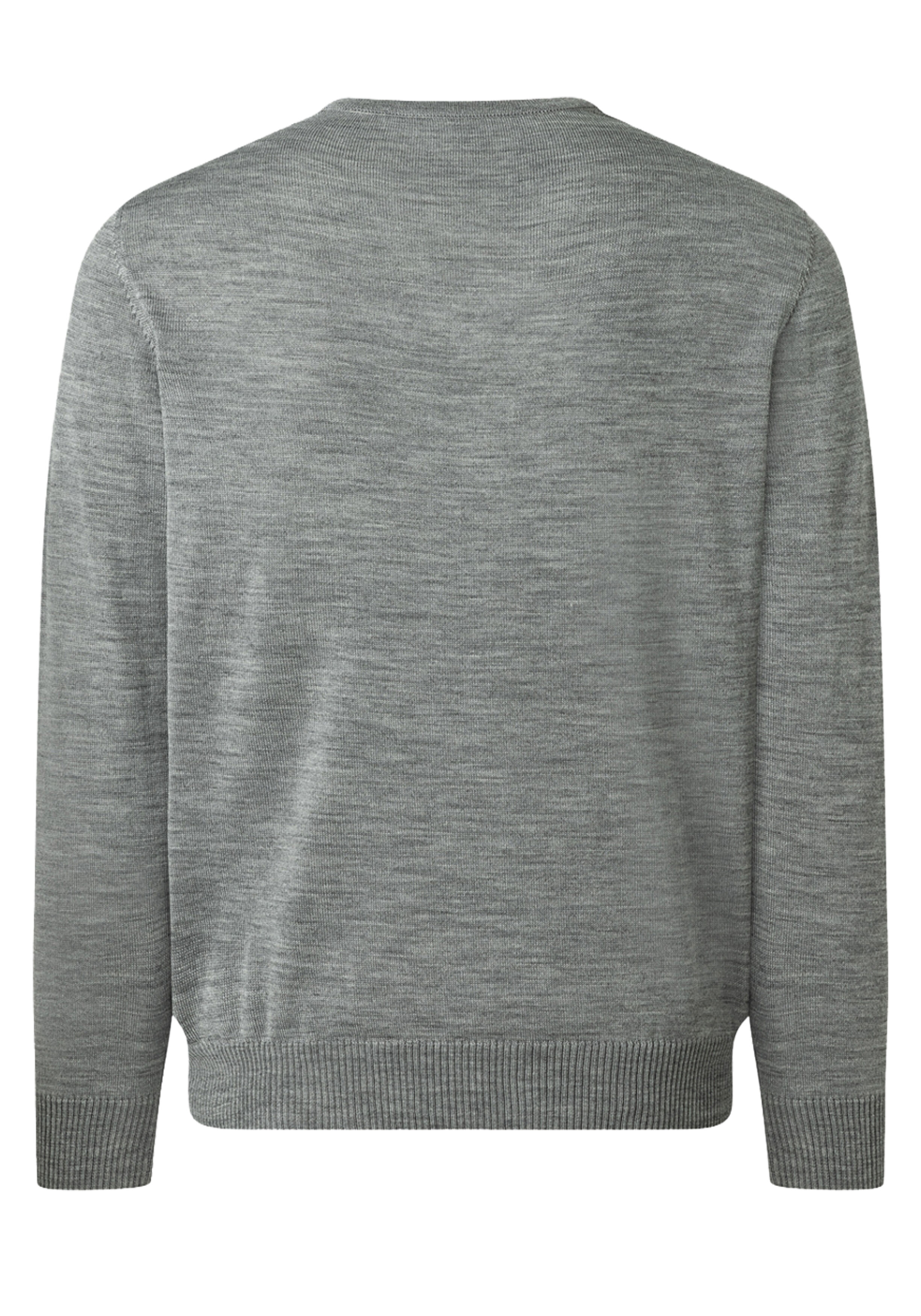 MAERZ Classic Fit heren trui met V-hals wol, grijs