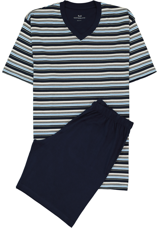 Gotzburg heren shortama, blauw gestreept Gotzburg heren shortama, blauw gestreept
