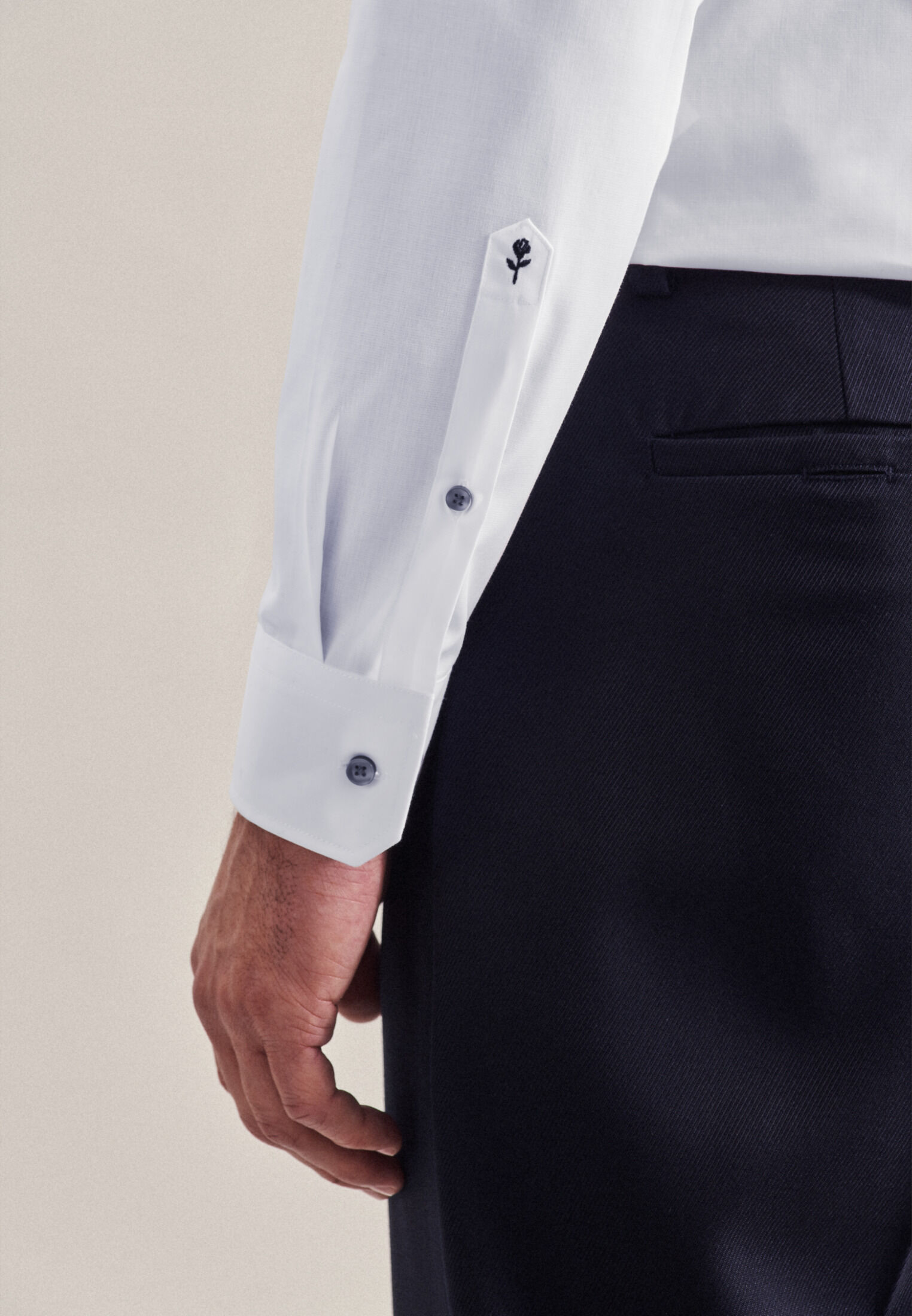 Seidensticker slim fit overhemd, popeline, wit