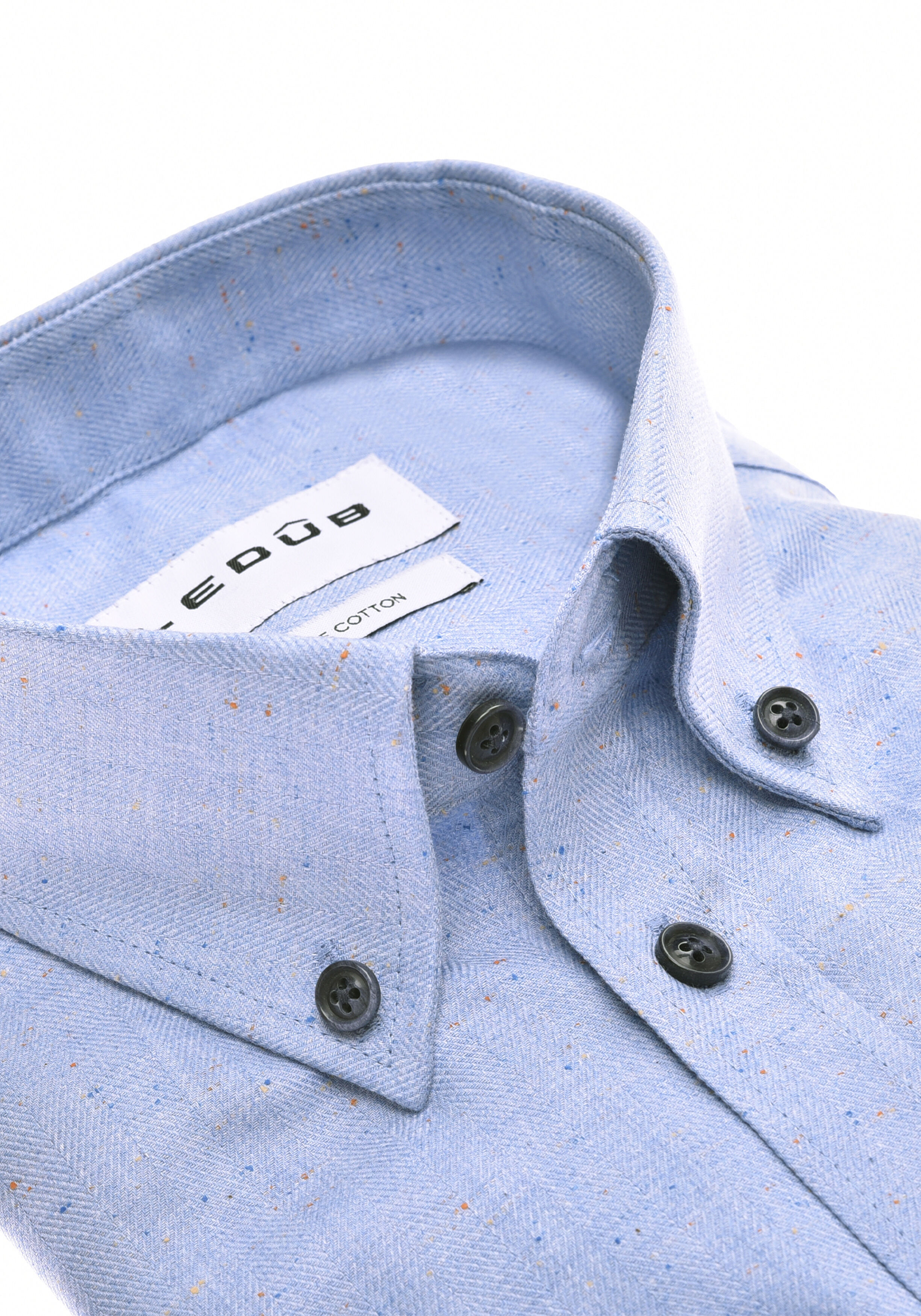 Ledub modern fit overhemd, flanel, lichtblauw