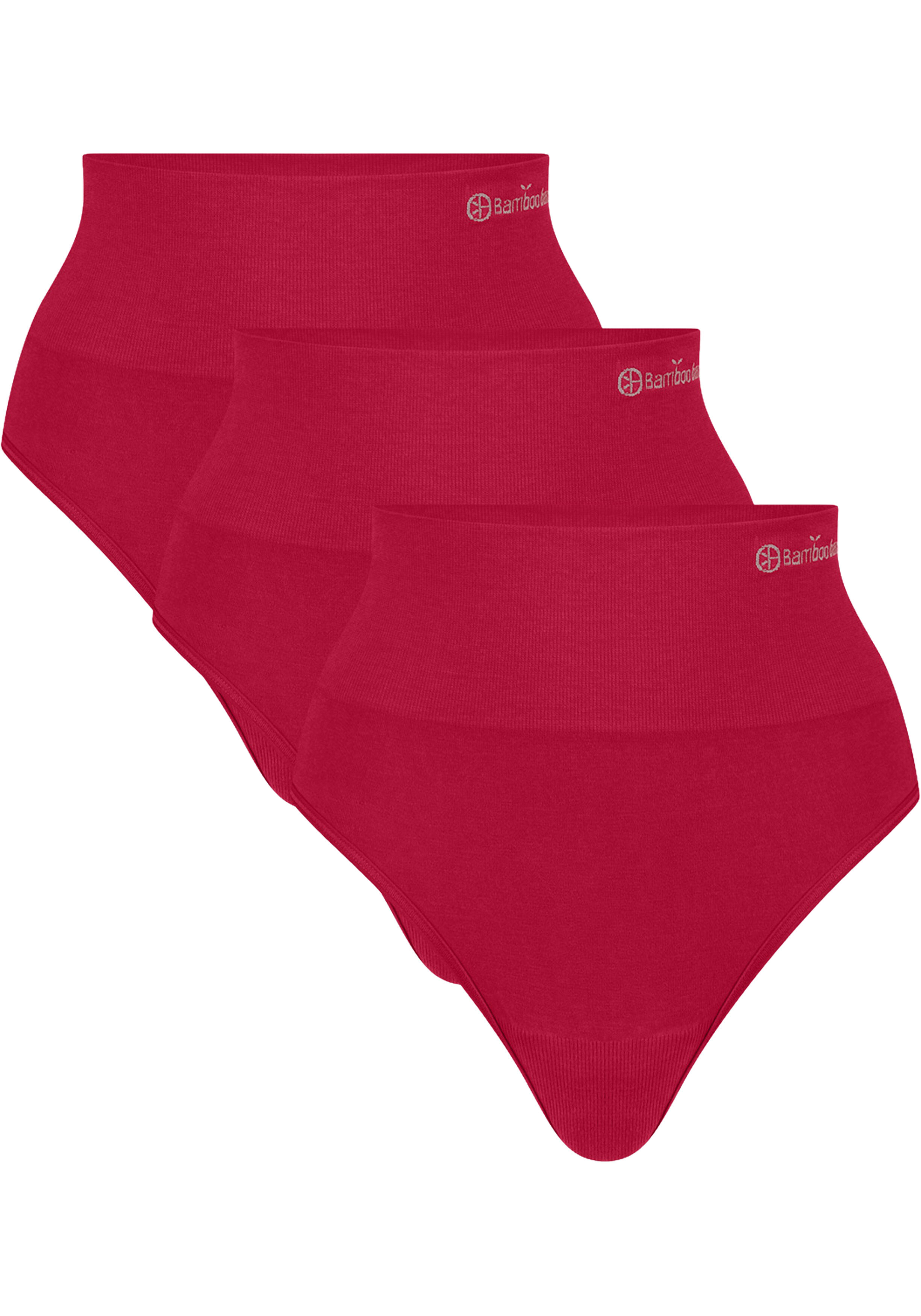 Bamboo Basics Zoey seamless highwaist thong (3-pack), dames string naadloos, rood