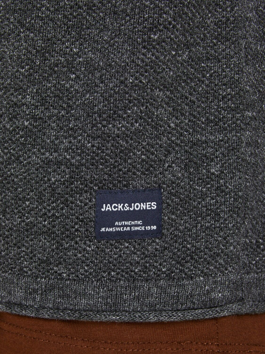 JACK & JONES Hill knit cardigan slim fit, heren vest katoen met capuchon, donkergrijs melange melange