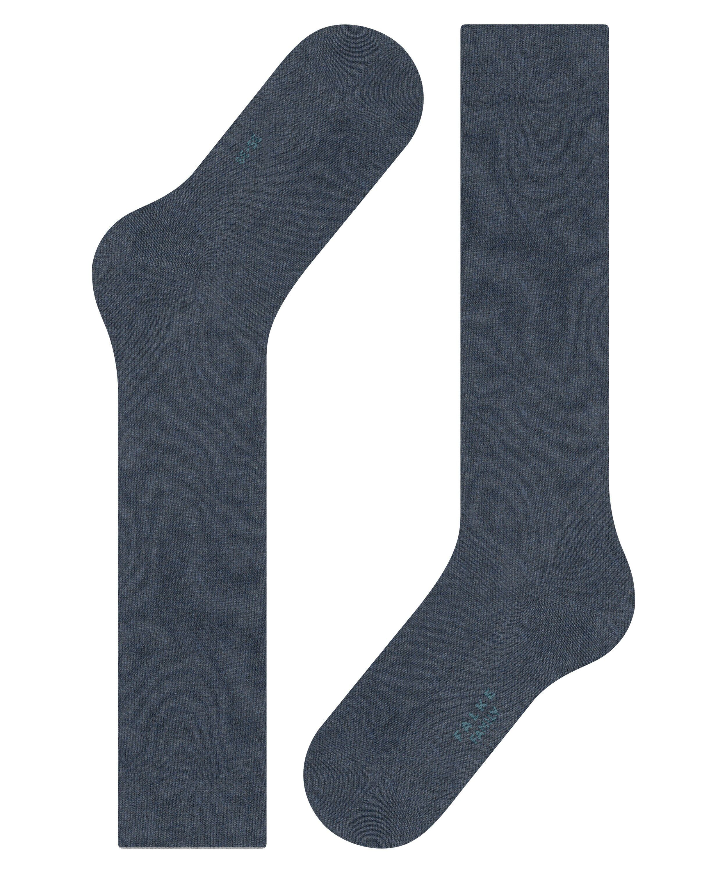 FALKE Family dames kniekousen, blauw (dark blue melange)