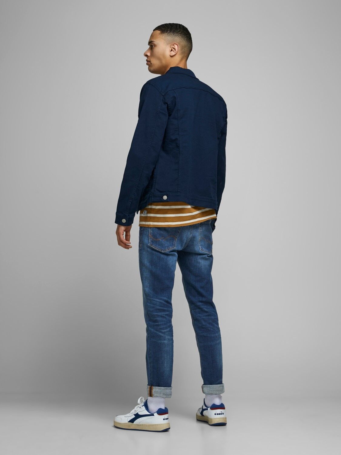 JACK & JONES Tim Original regular fit, heren jeans, denimblauw