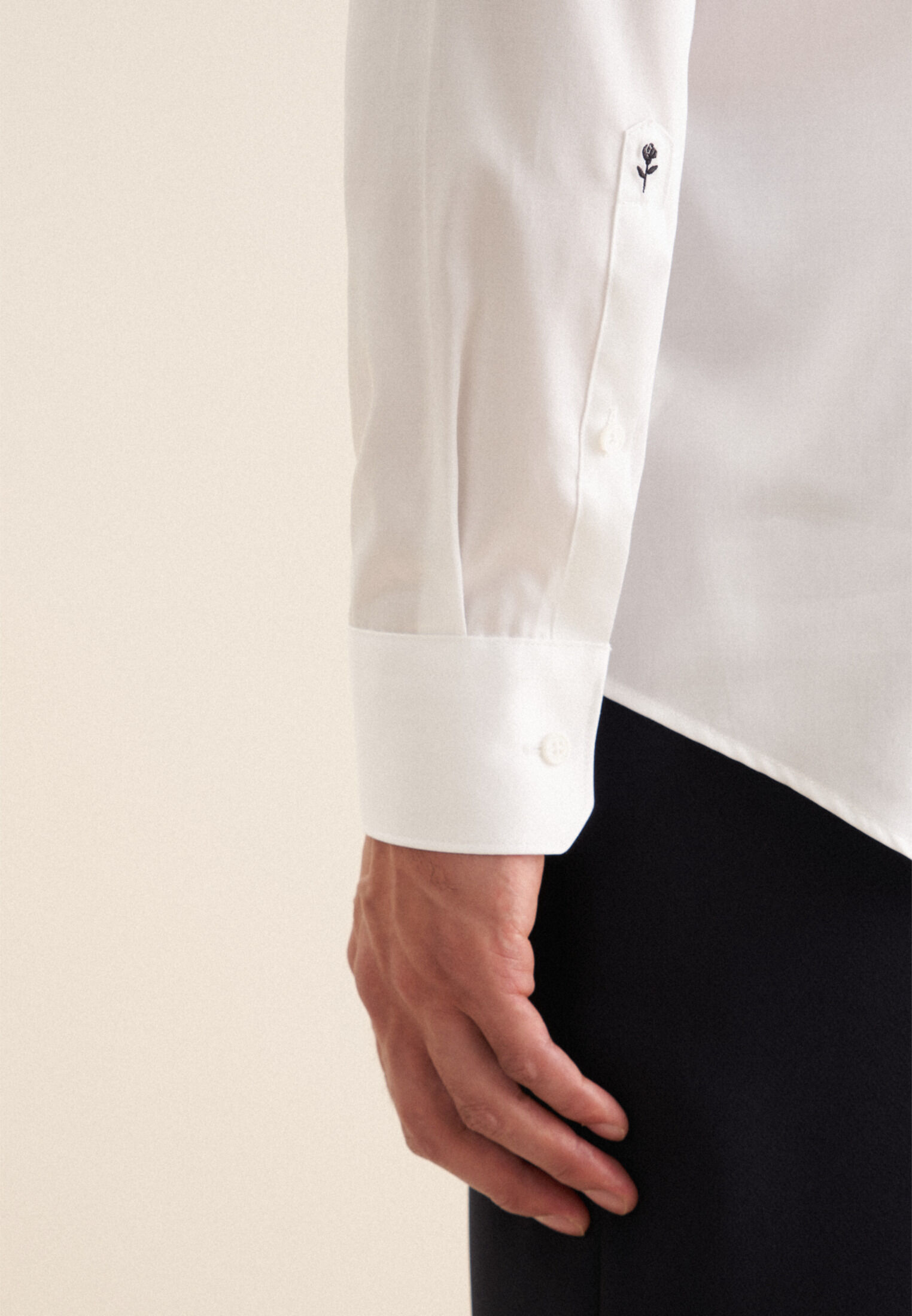Seidensticker slim fit overhemd, popeline, wit